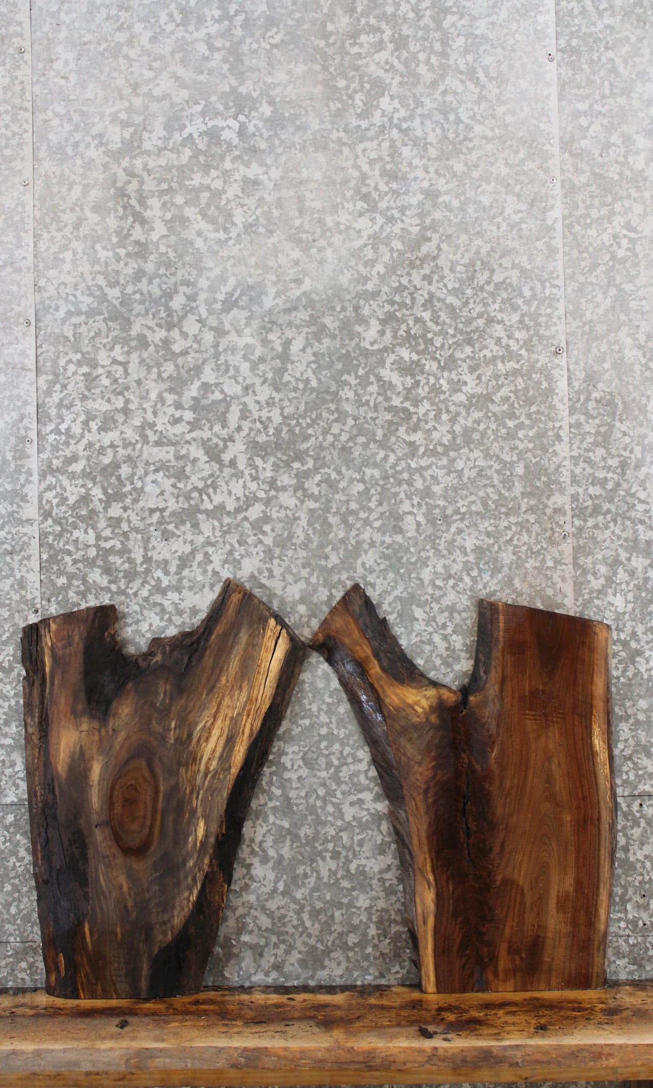 2- Live Edge Black Walnut End Table Slabs 5189-5190