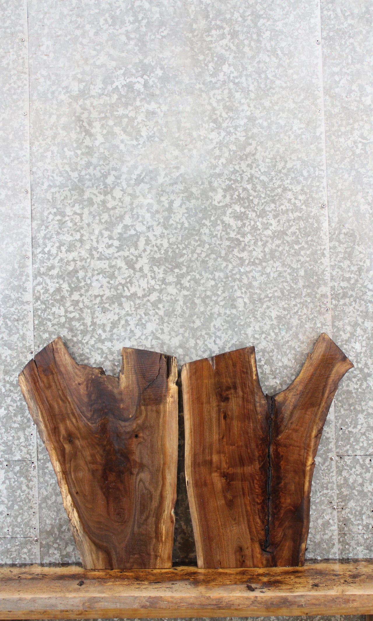 2- Live Edge Black Walnut End Table Slabs 5189-5190