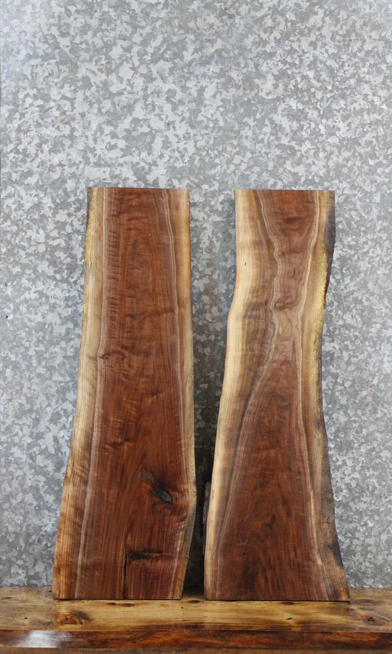 2- Walnut Live Edge Charcuterie/Shelf/Taxidermy Slabs 5211-5212