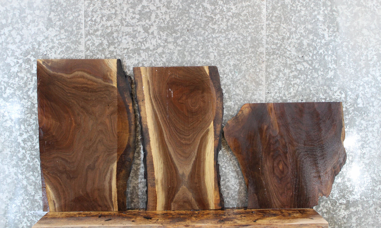 3- Live Edge Black Walnut End Table Slabs CLOSEOUT 5255-5257