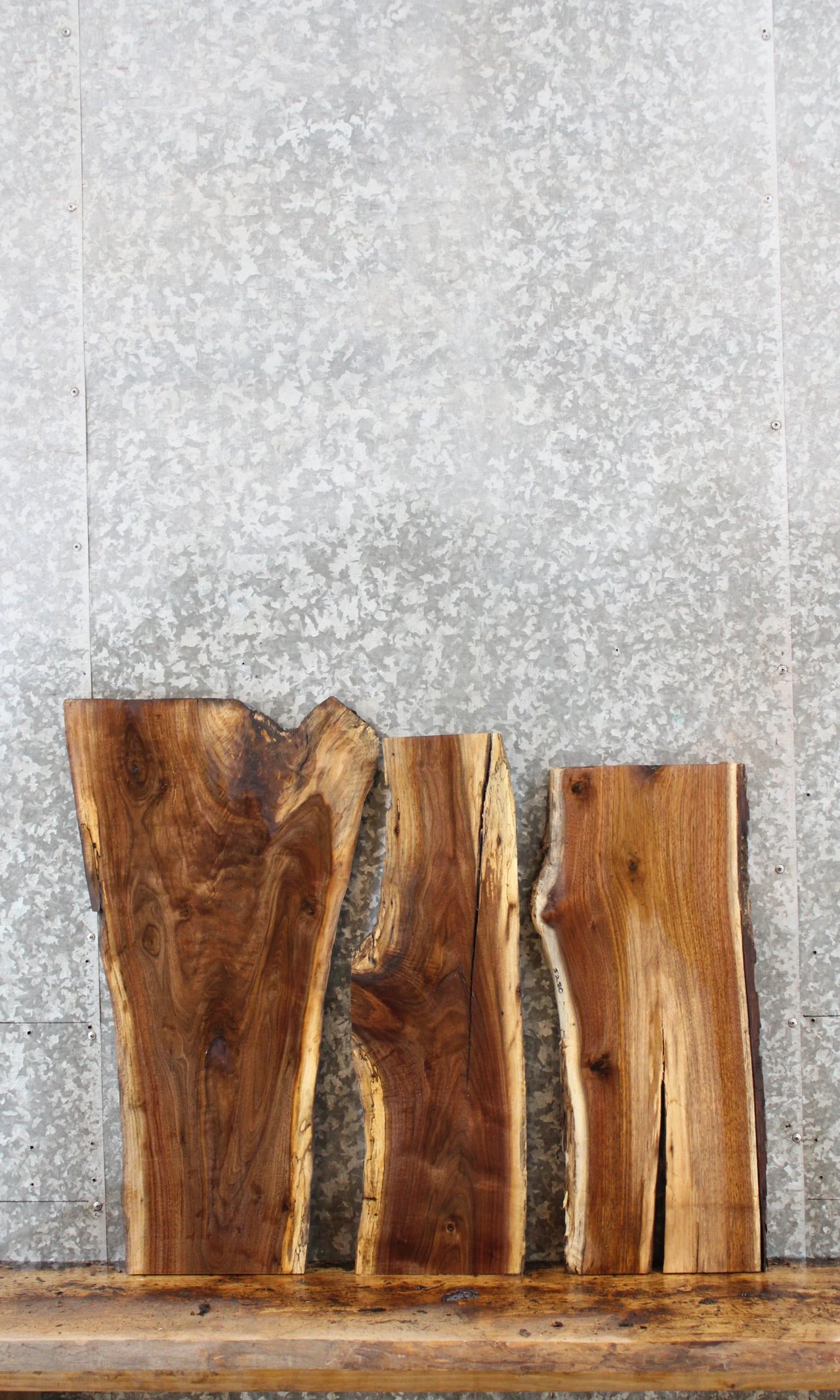 3- Rustic Live Edge Black Walnut Charcuterie Boards 5278-5280