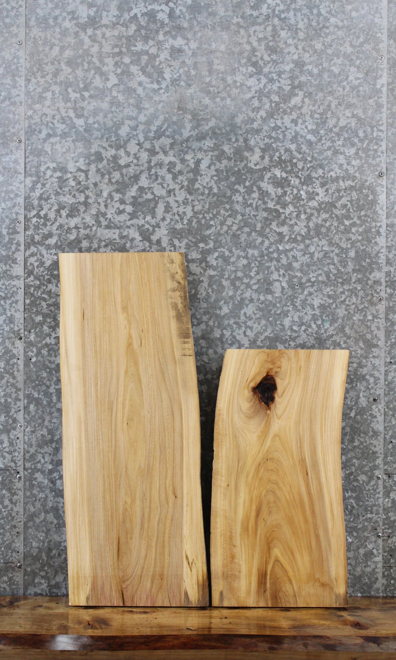 2- Elm Live Edge Charcuterie/Shelf Slabs 5281-5282