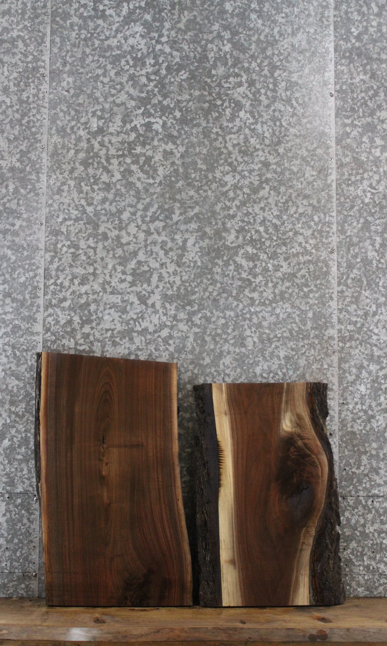 2- Black Walnut Live Edge Charcuterie Boards 5285-5286