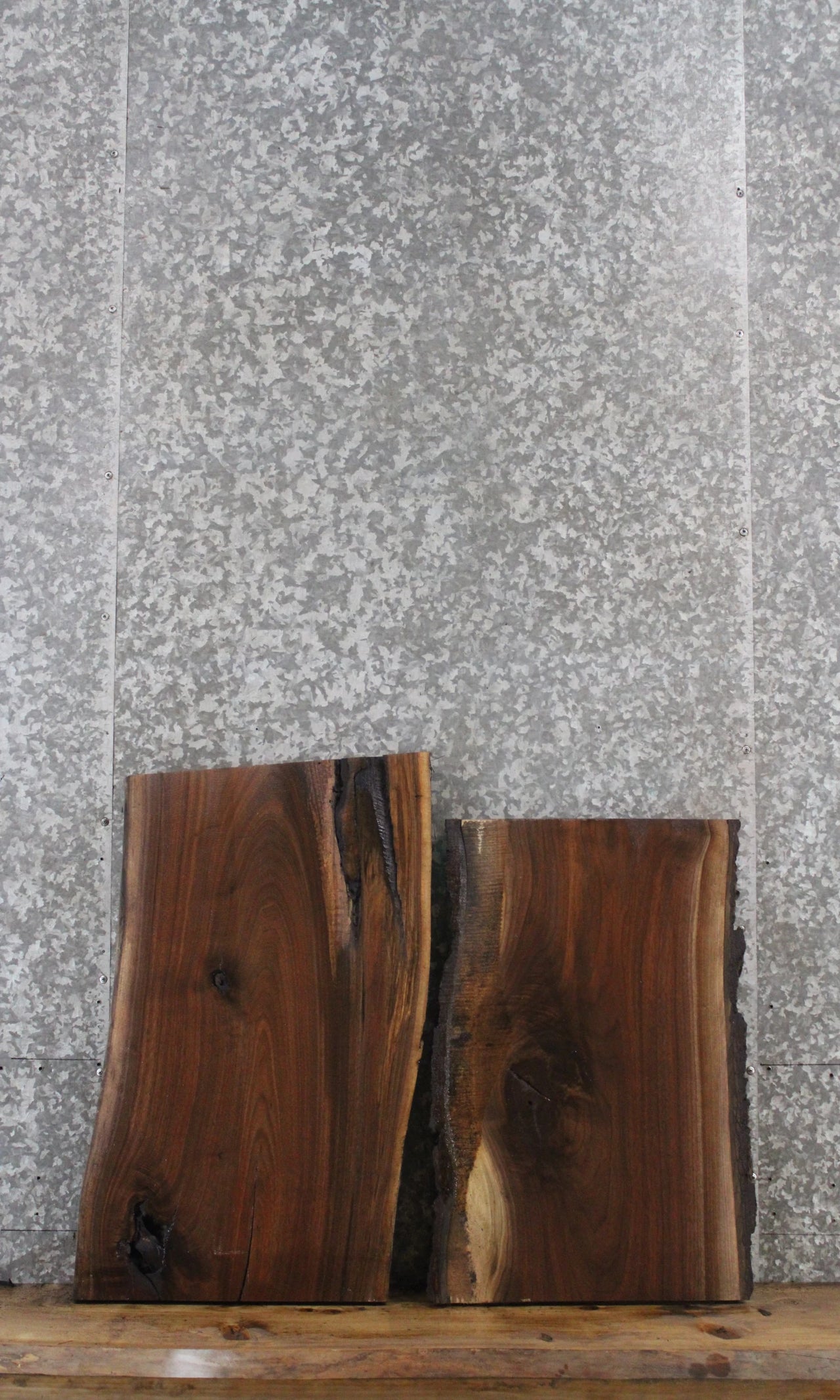 2- Black Walnut Live Edge Charcuterie Boards 5285-5286