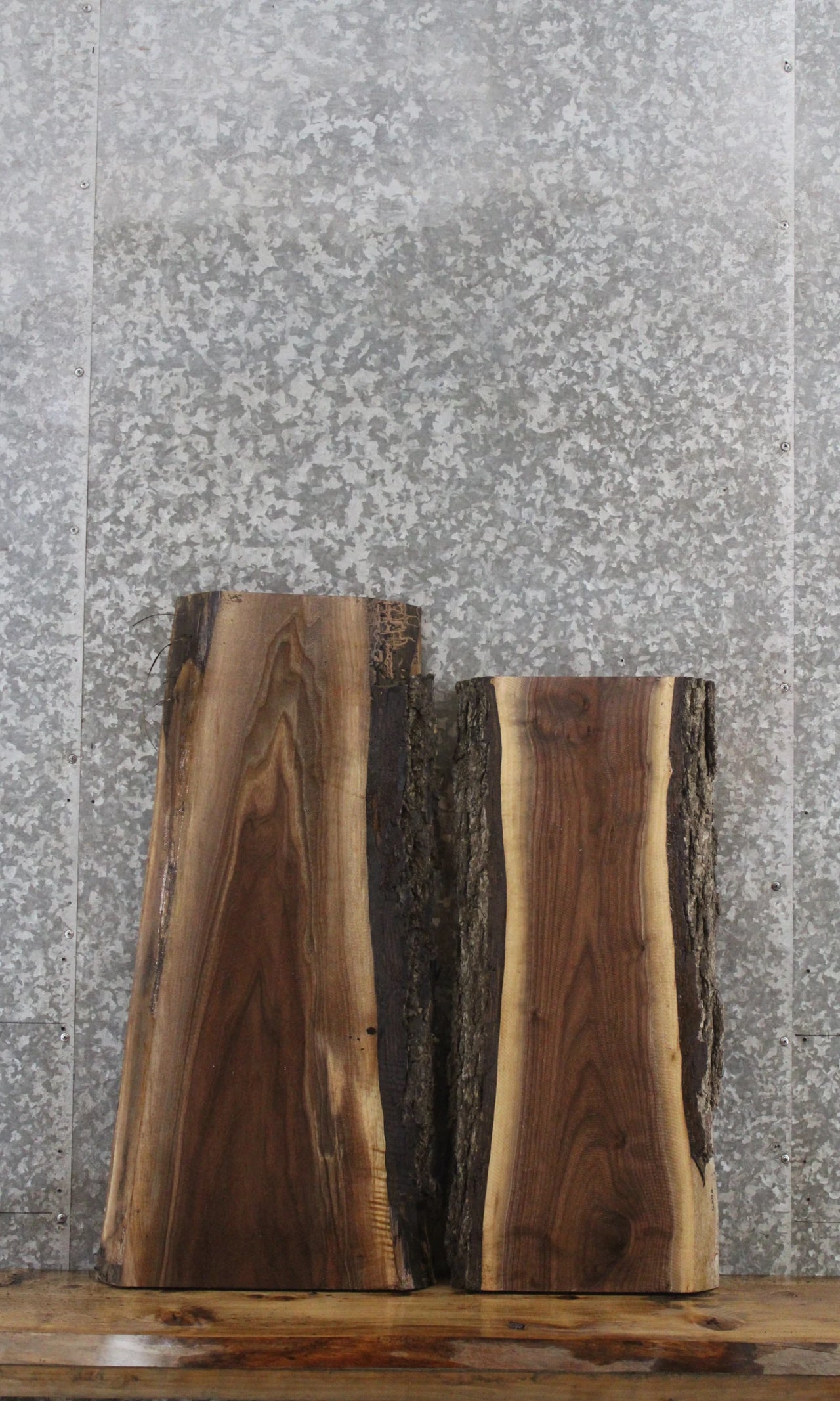 2- Black Walnut Live Edge Charcuterie Boards 5291-5292