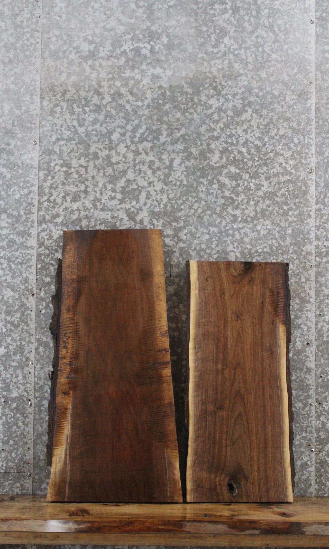 2- Black Walnut Live Edge Charcuterie Boards 5291-5292
