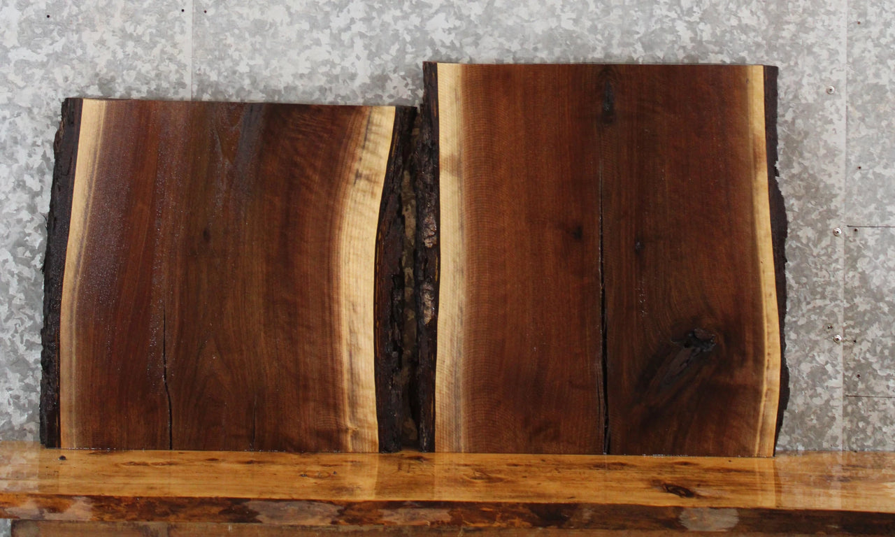 2- Rustic Live/Natural Edge Black Walnut End Table Tops 5293-5294