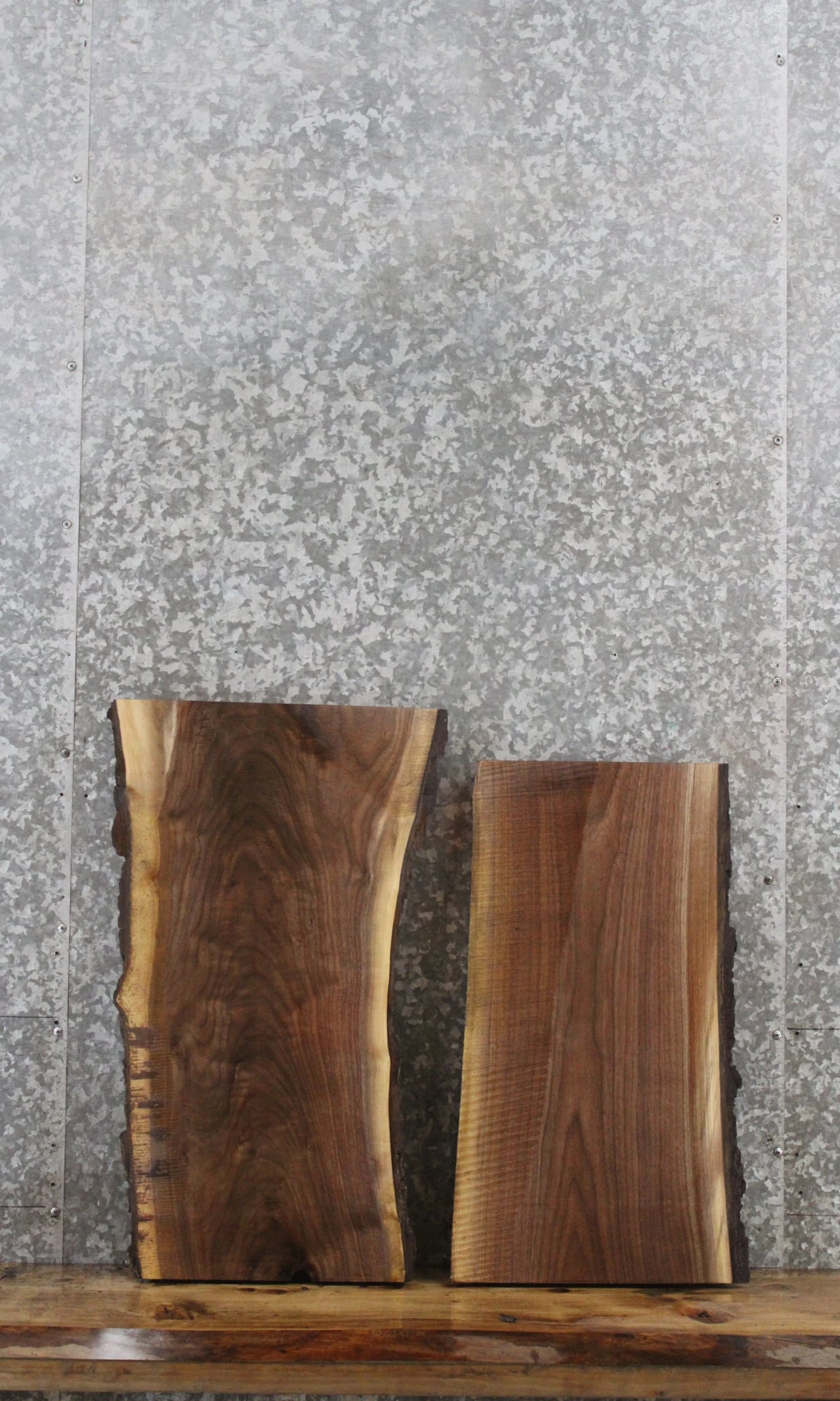 2- Black Walnut Live Edge Charcuterie Boards 5313-5314
