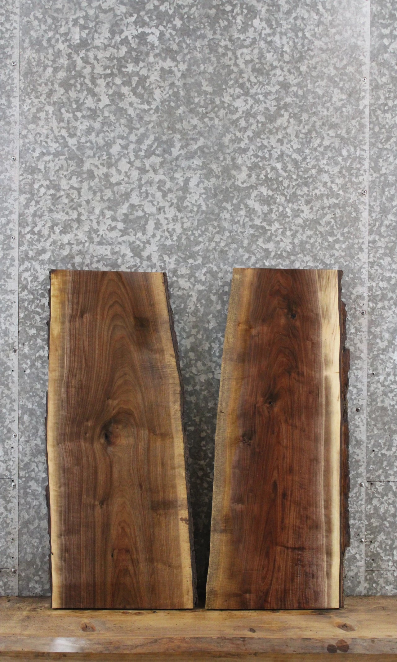 2- Black Walnut Live Edge Charcuterie Boards 5324-5325