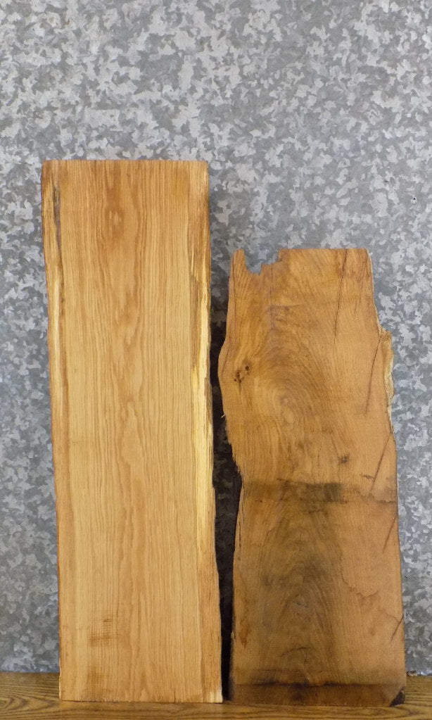 2- Natural Edge White Oak Rustic Accent/End Table Top Slabs 5329-5330