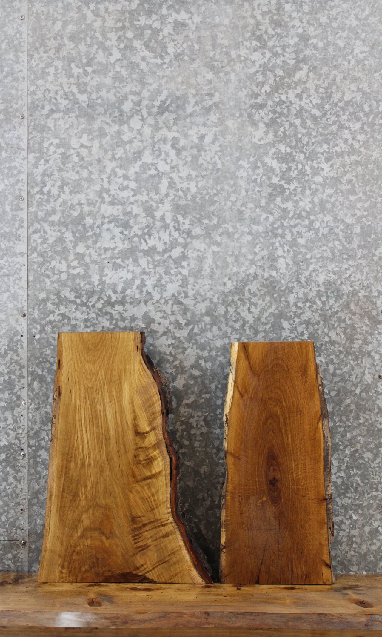 2- Oak Live Edge Charcuterie/Taxidermy Slabs 5334-5335