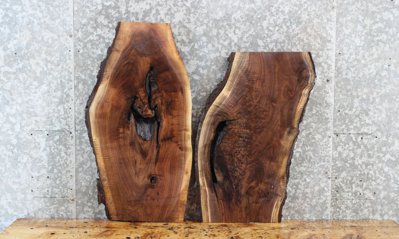 2- Live Edge Black Walnut Side/End Table Top Slabs 5357-5358