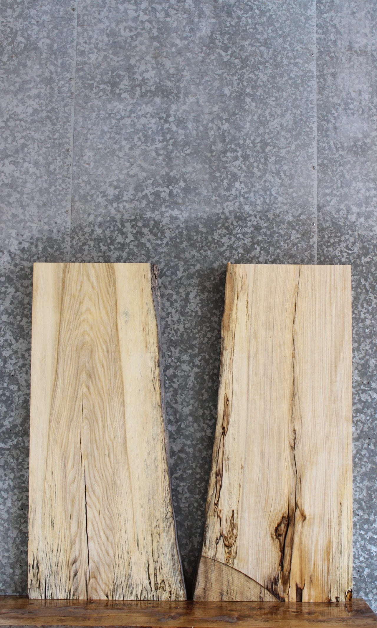 2- Bookmatched Live Edge Spalted Maple Table Top 539-540