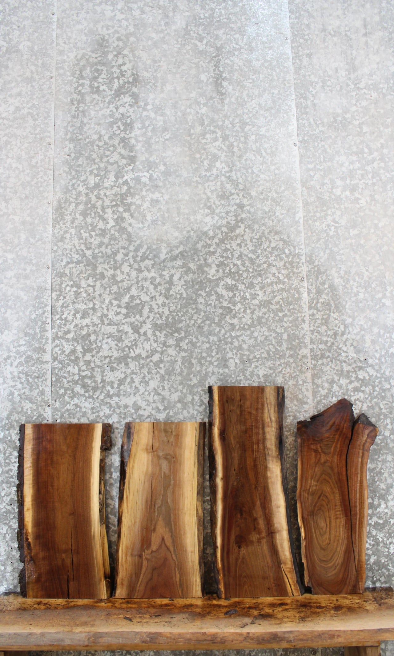 4- Live Edge Black Walnut End Table Boards 5433-5436