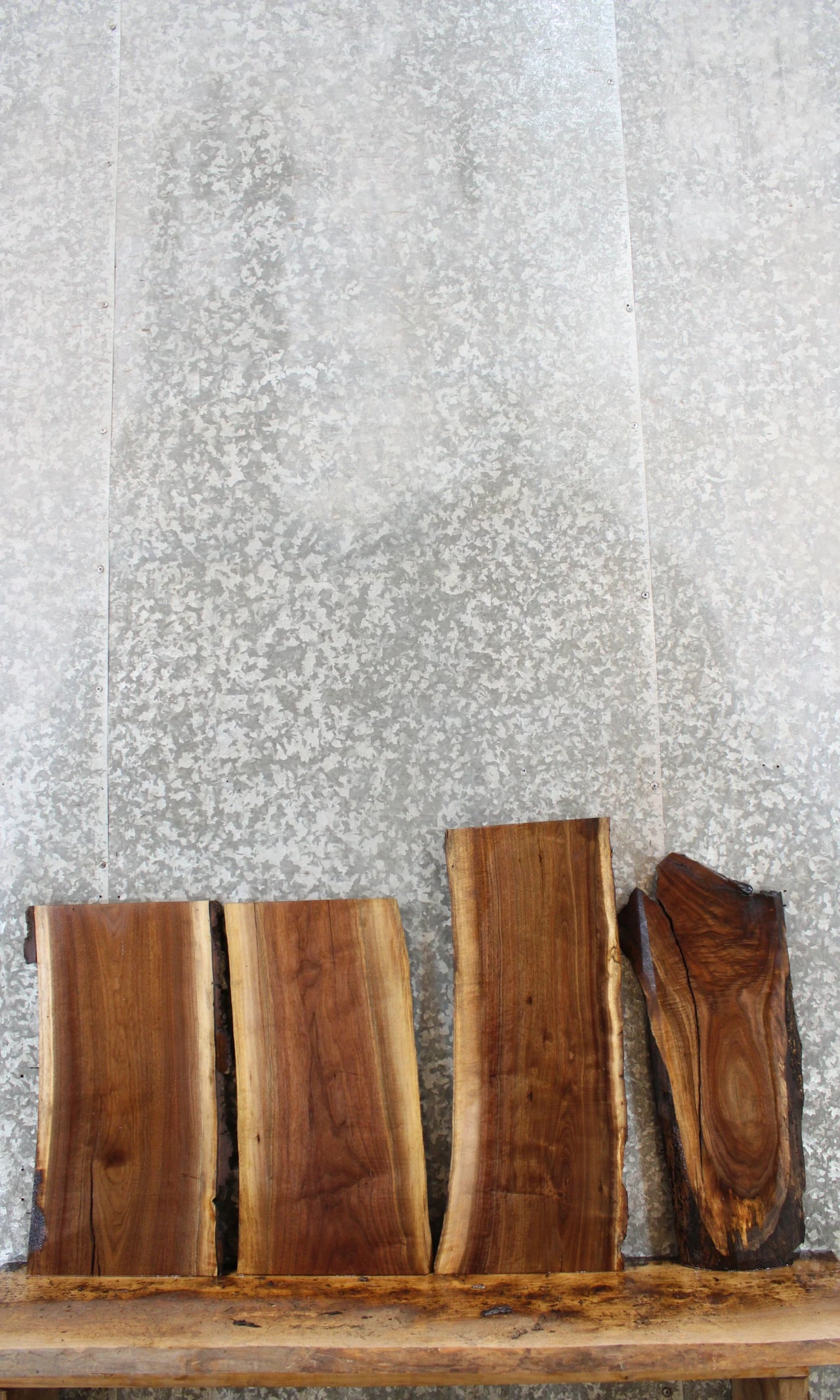 4- Live Edge Black Walnut End Table Boards 5433-5436