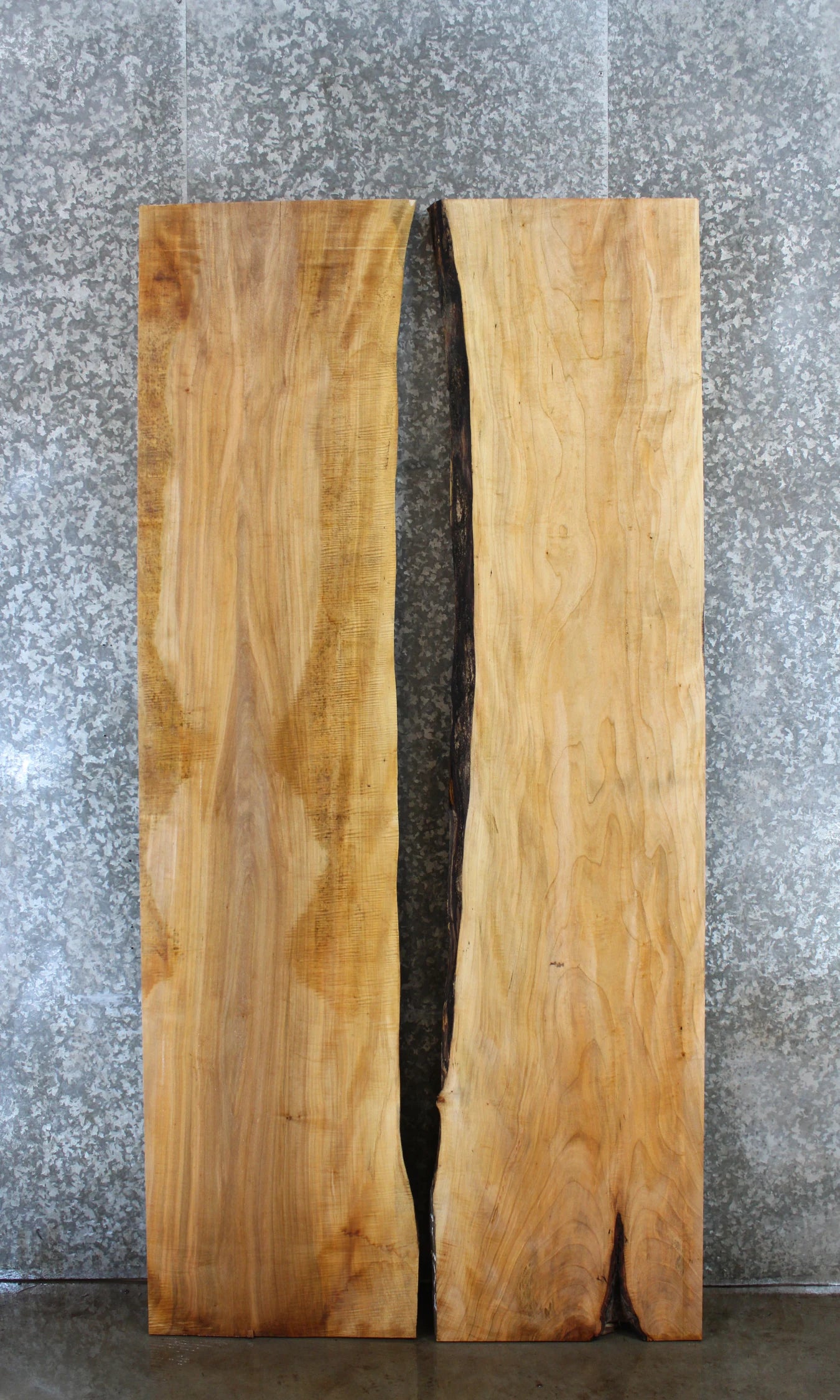 2- Live Edge Bookmatched Maple Dining/Kitchen Table Top 56-57