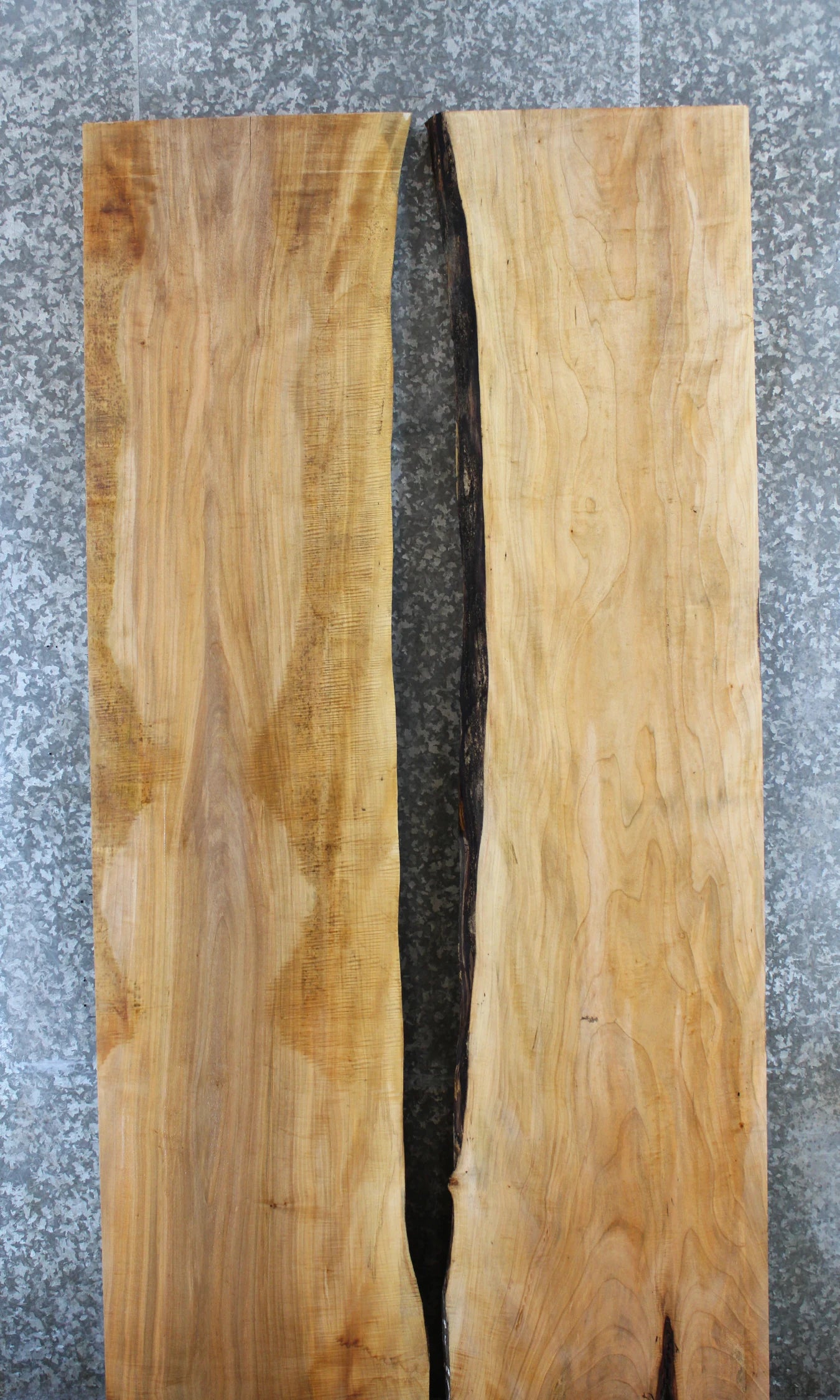 2- Live Edge Bookmatched Maple Dining/Kitchen Table Top 56-57