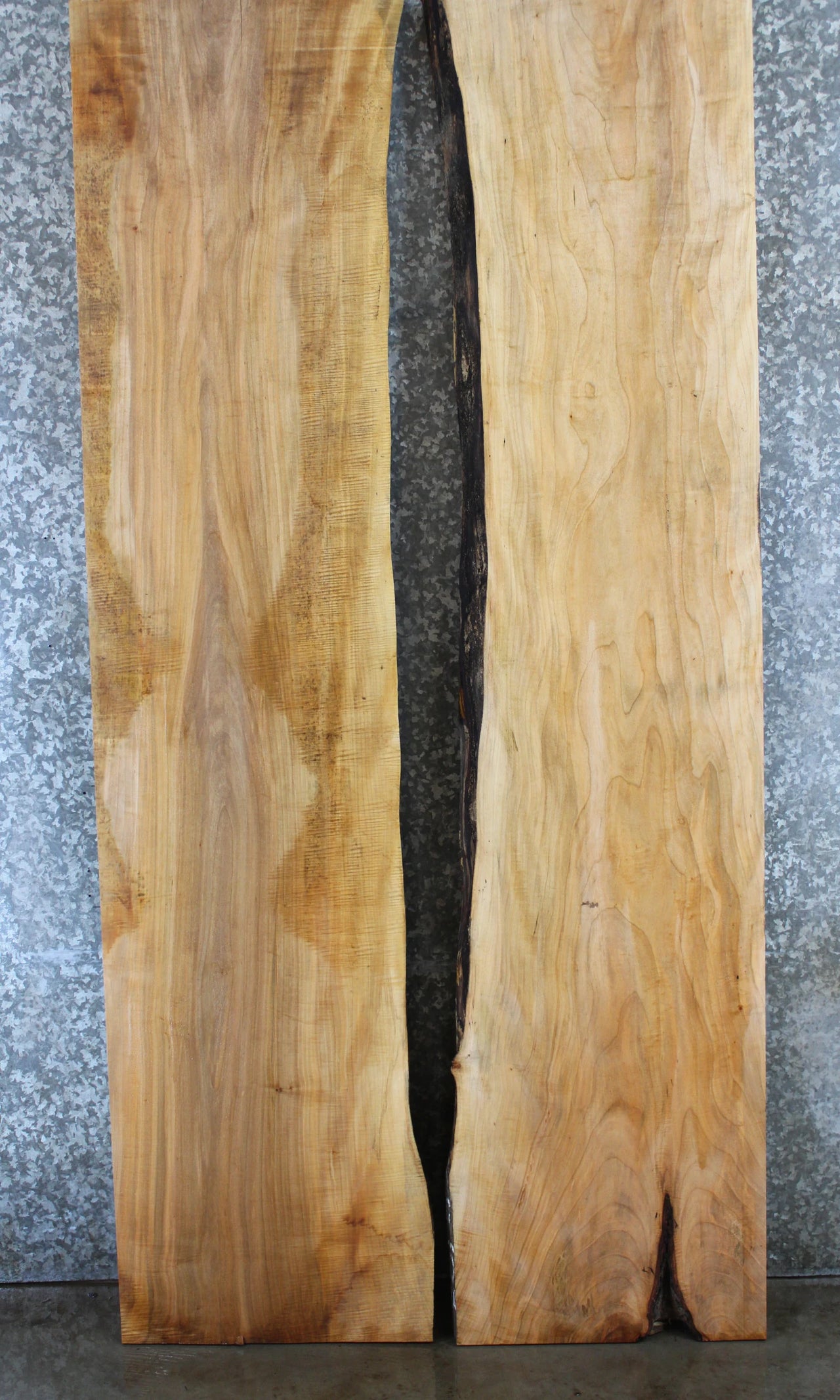 2- Live Edge Bookmatched Maple Dining/Kitchen Table Top 56-57