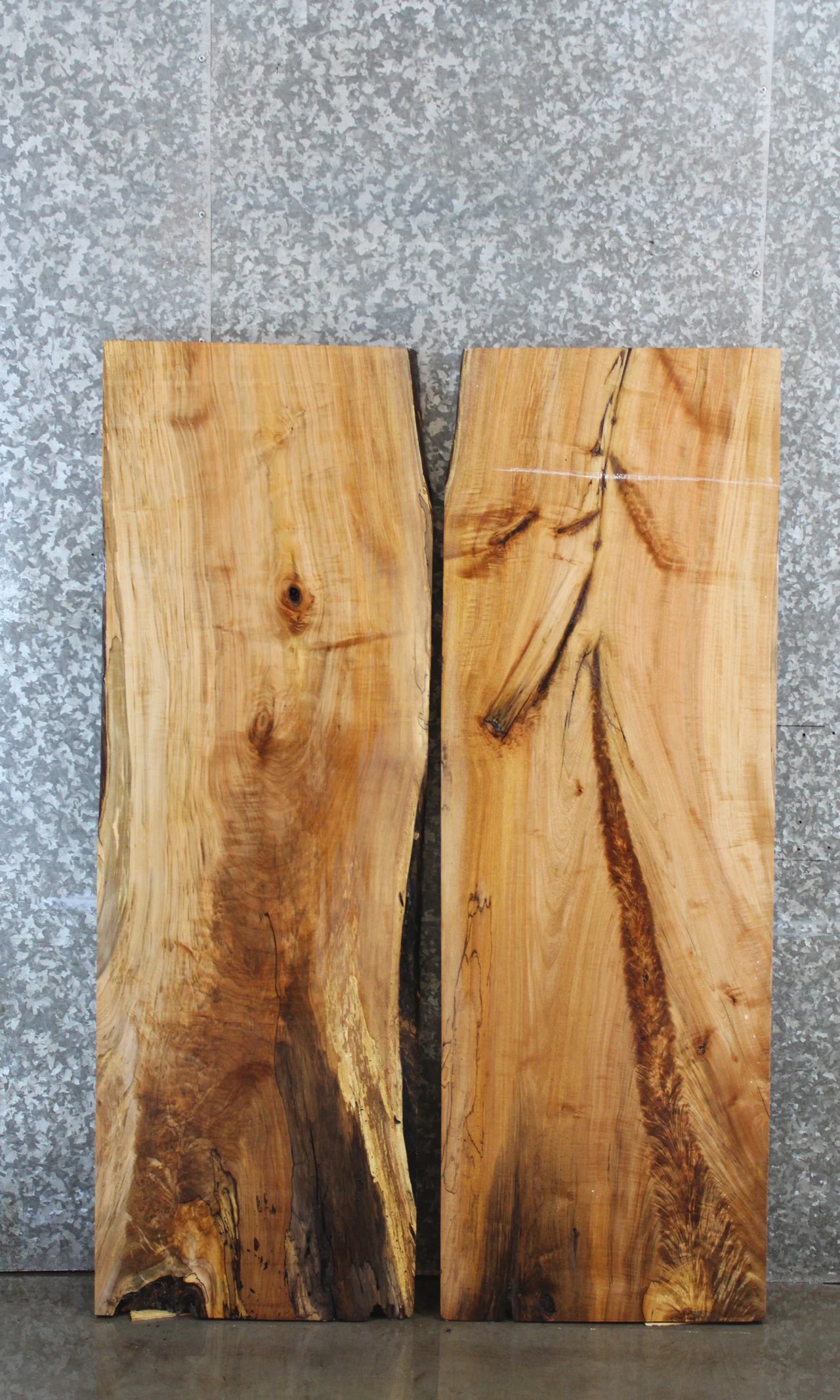 2- Maple Partial Natural Edge Dining Table Top, Kitchen Table 39160-39161