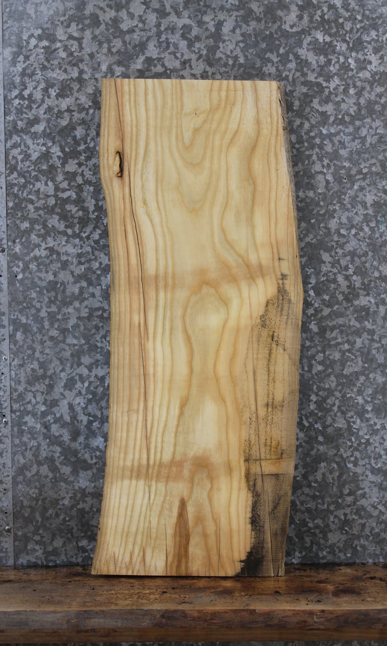 Rustic Natural Edge Ash Book Shelf Slab 576
