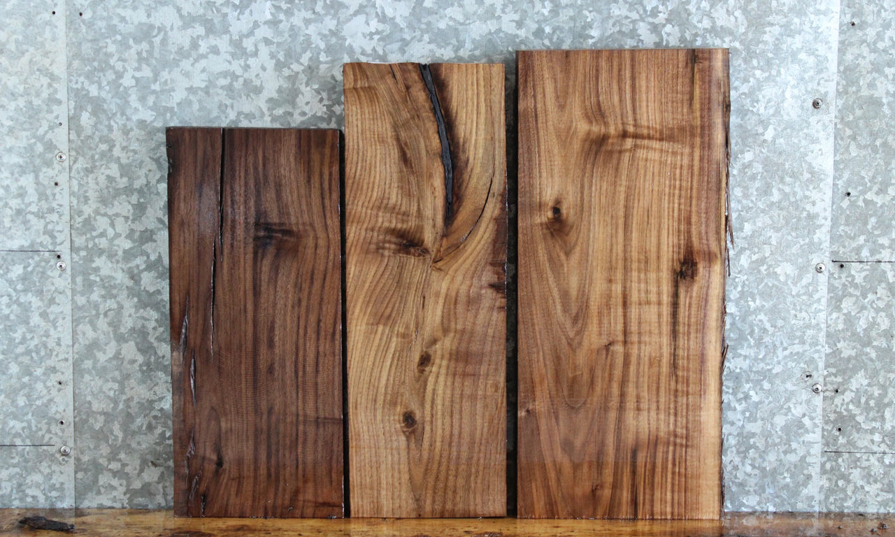 3- Live Edge Black Walnut Lumber Boards/Craft Pack 5908-5910