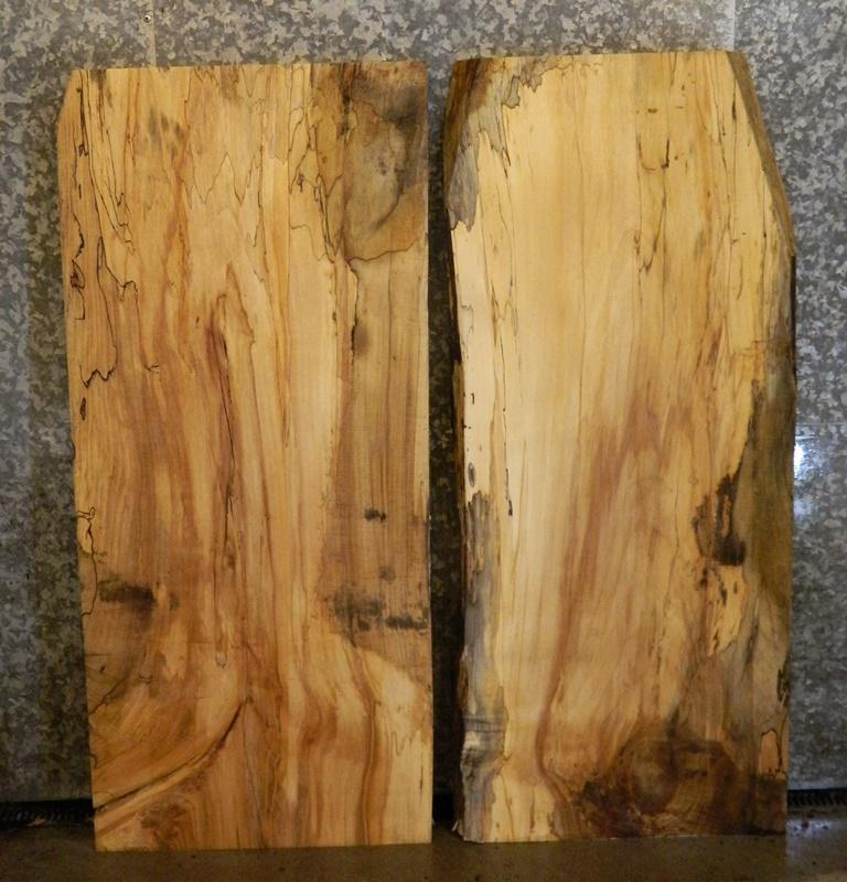 2- Partial Live Edge Bookmatched Spalted Maple Table Set CLOSEOUT 581-582