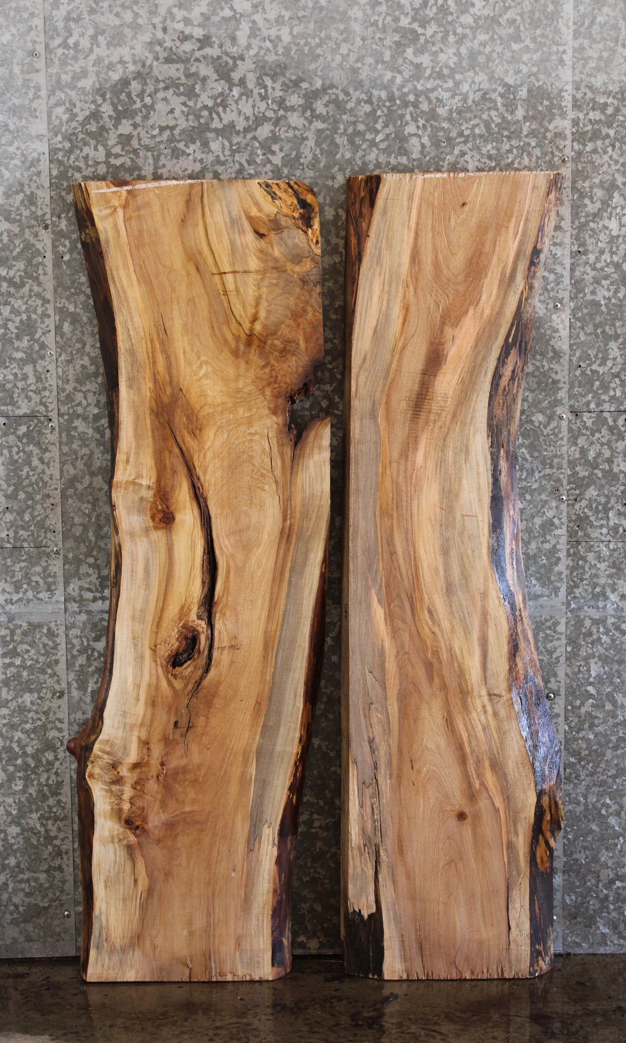 2- Live Edge Maple Side Tables/Wall Shelves 583,586