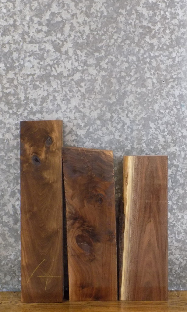 3- Kiln Dried Black Walnut Salvaged Craft Pack/Lumber Boards 5871