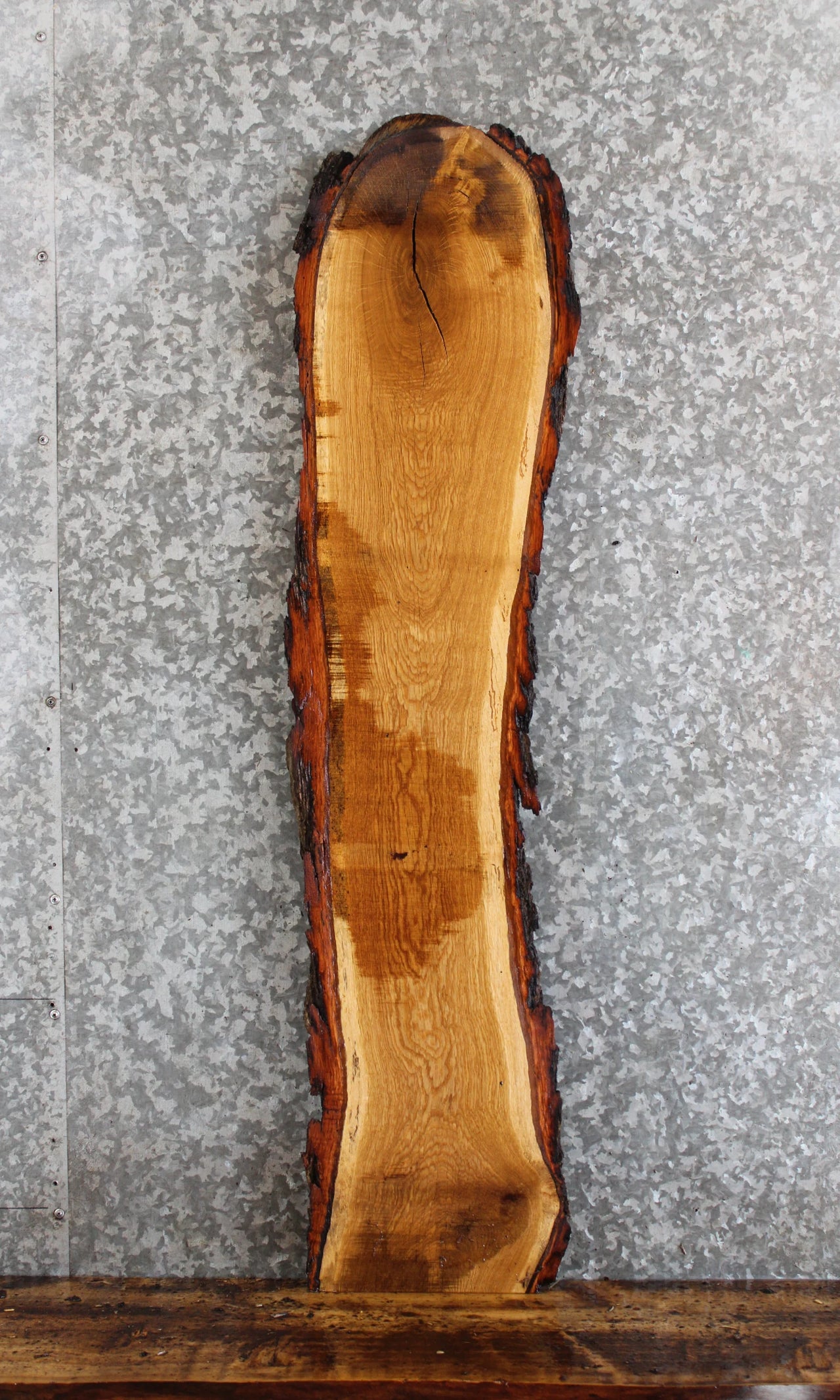 Live Edge Red Oak Side Table Top/Wall Shelf Slab 592