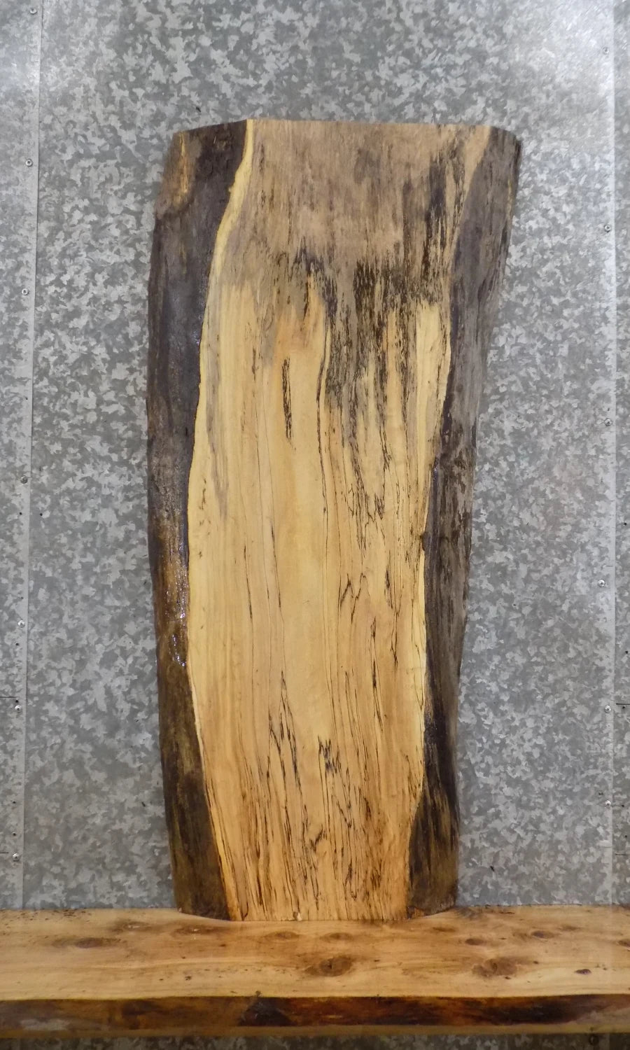 Live Edge Spalted Maple Accent Table/Wall Shelf/Footboard Slab 614