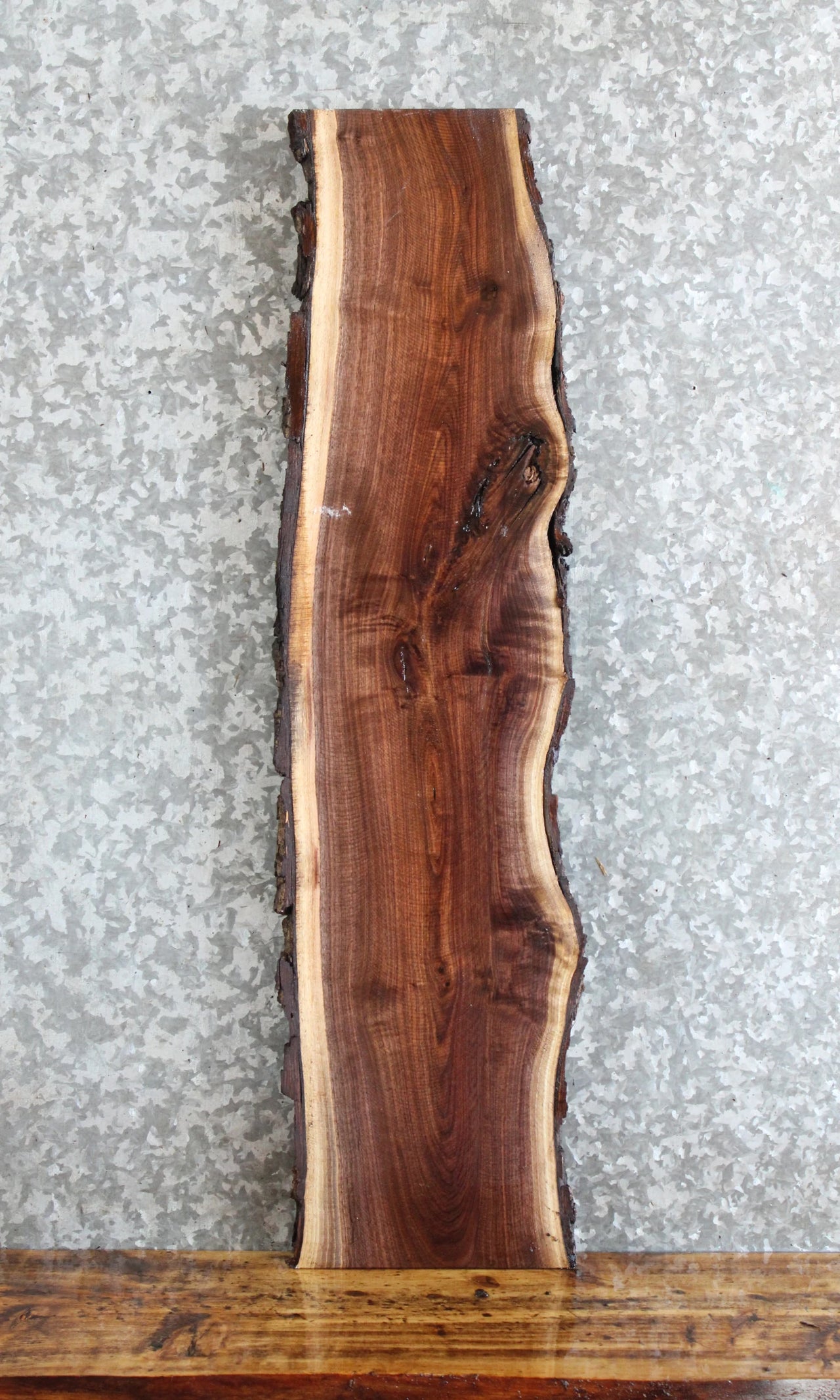 Live Edge Black Walnut Side Table Top/Wall Shelf 654