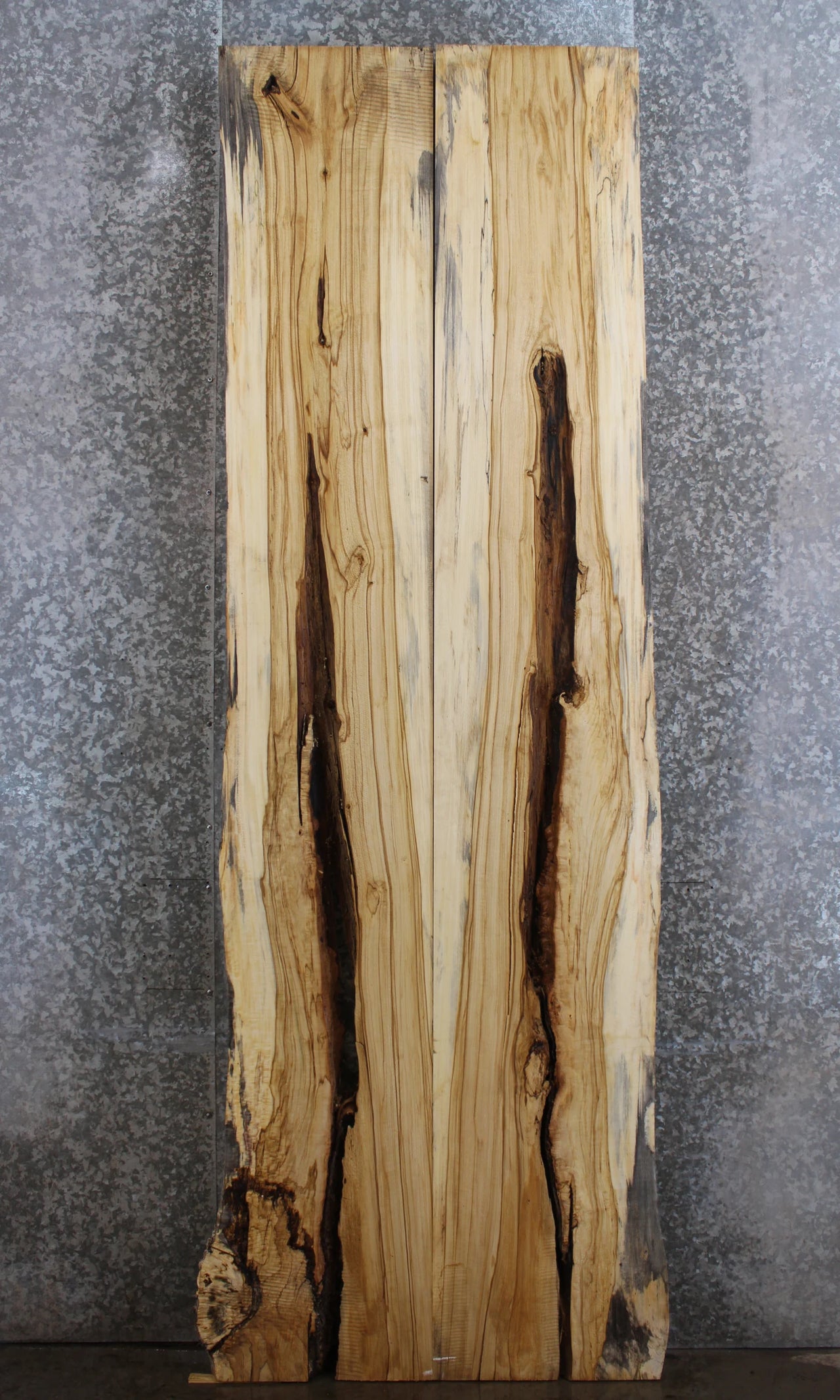 2- Live Edge Spalted Maple Dining Table Top Slabs, Epoxy Project 69-70