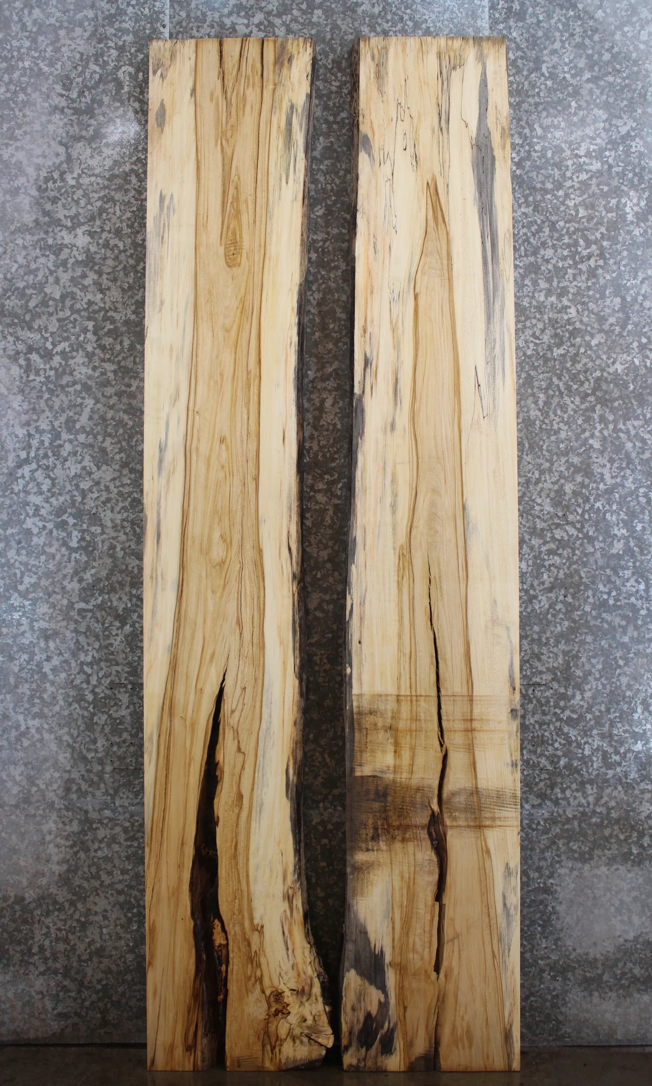 2- Live Edge Spalted Maple Dining Table Top Slabs, Epoxy Project 69-70