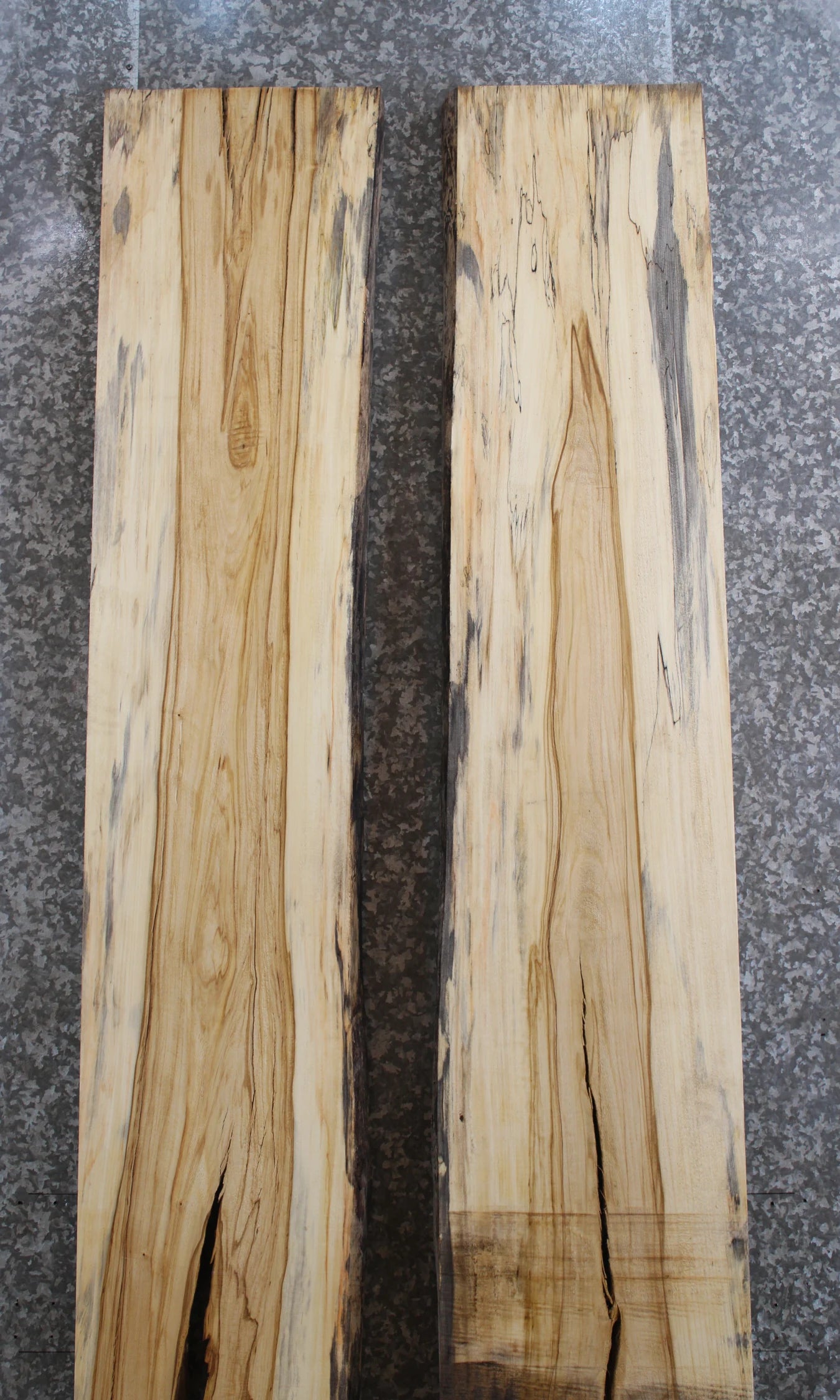 2- Live Edge Spalted Maple Dining Table Top Slabs, Epoxy Project 69-70