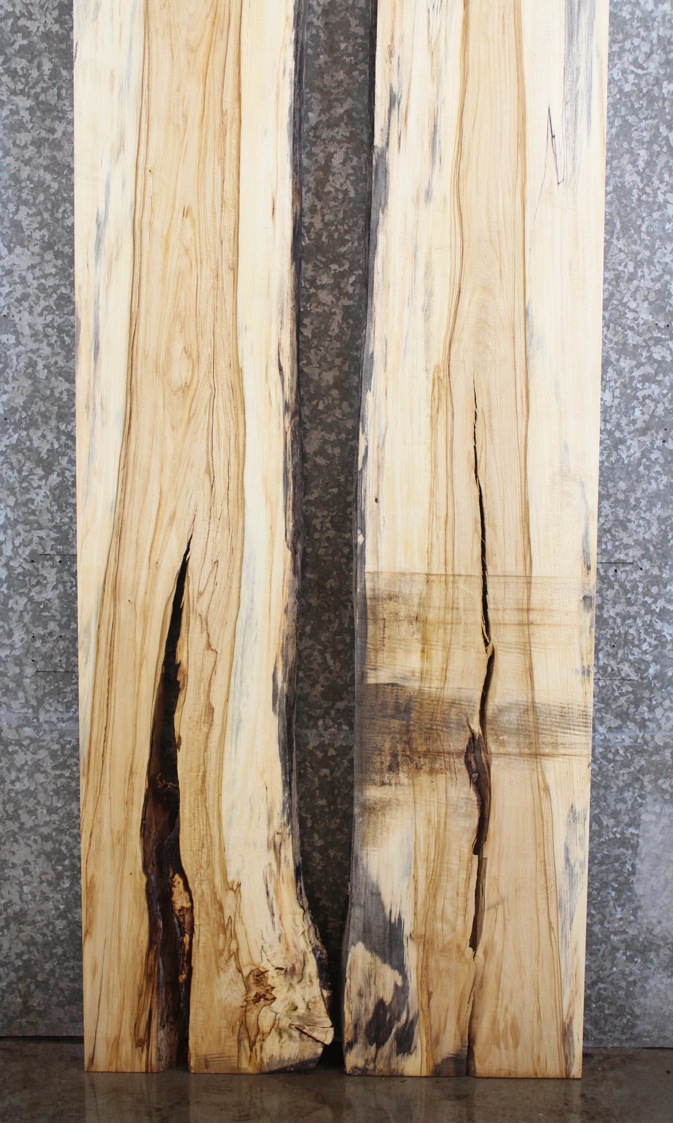 2- Live Edge Spalted Maple Dining Table Top Slabs, Epoxy Project 69-70