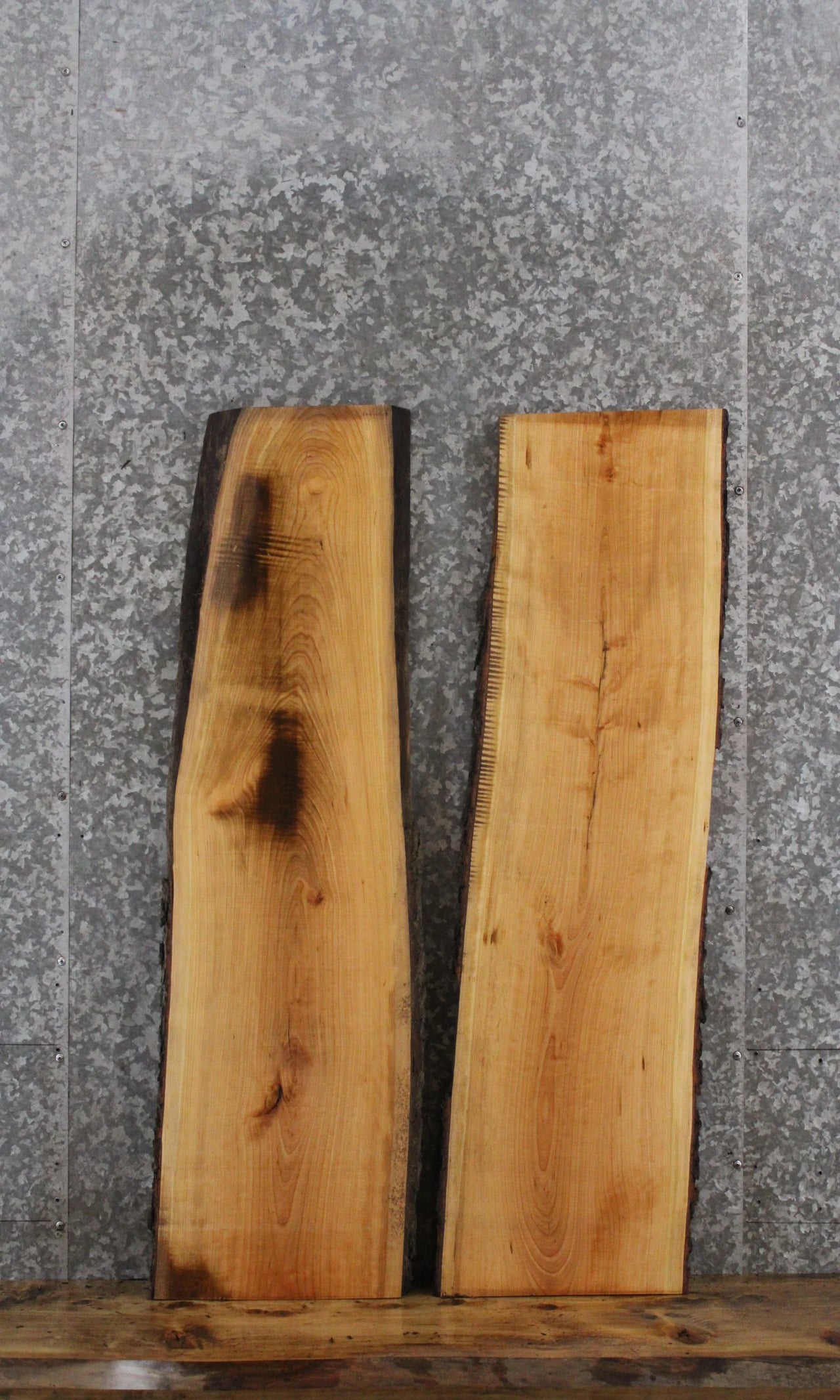 2- Cherry Live Edge Charcuterie/Taxidermy Slabs 691-692