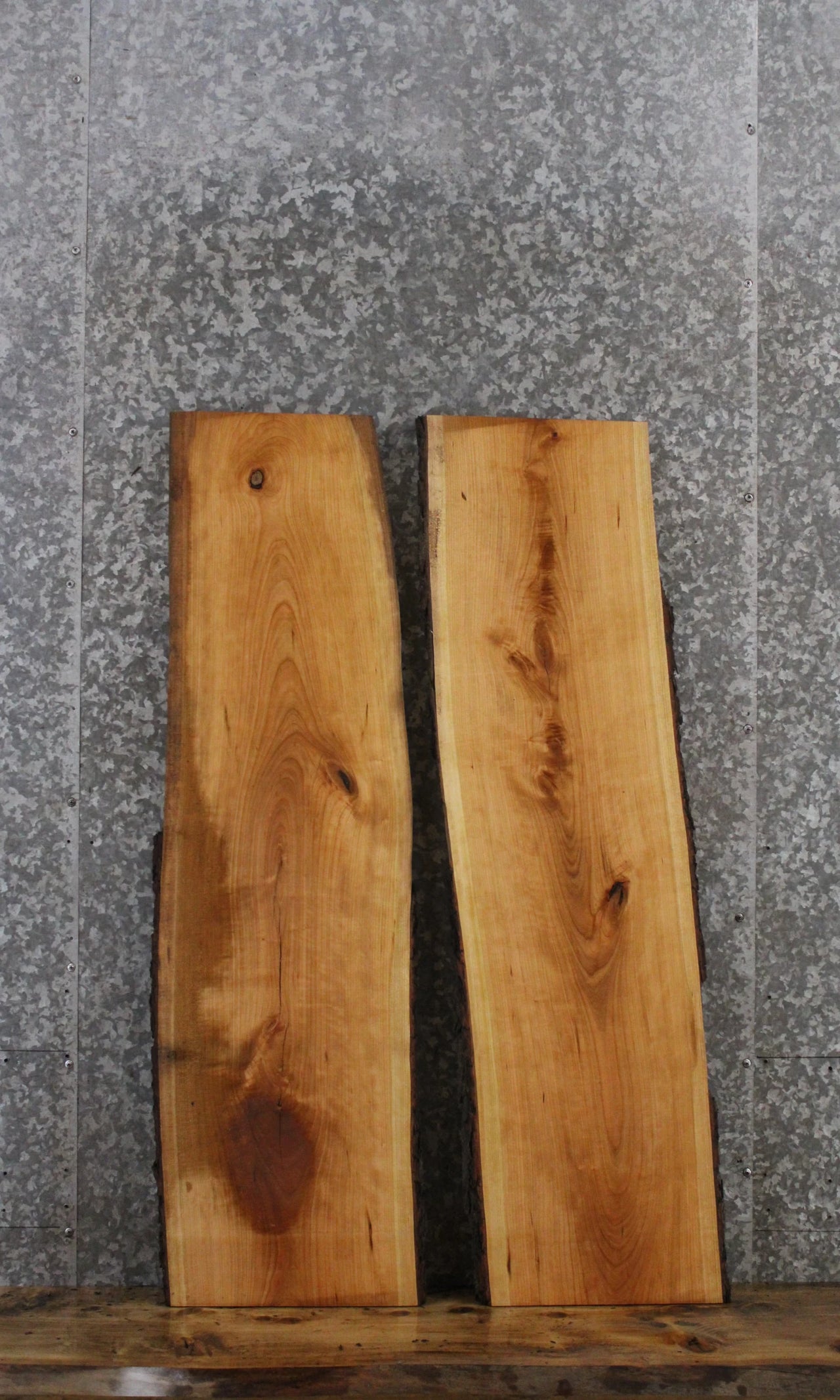 2- Cherry Live Edge Charcuterie/Taxidermy Slabs 691-692