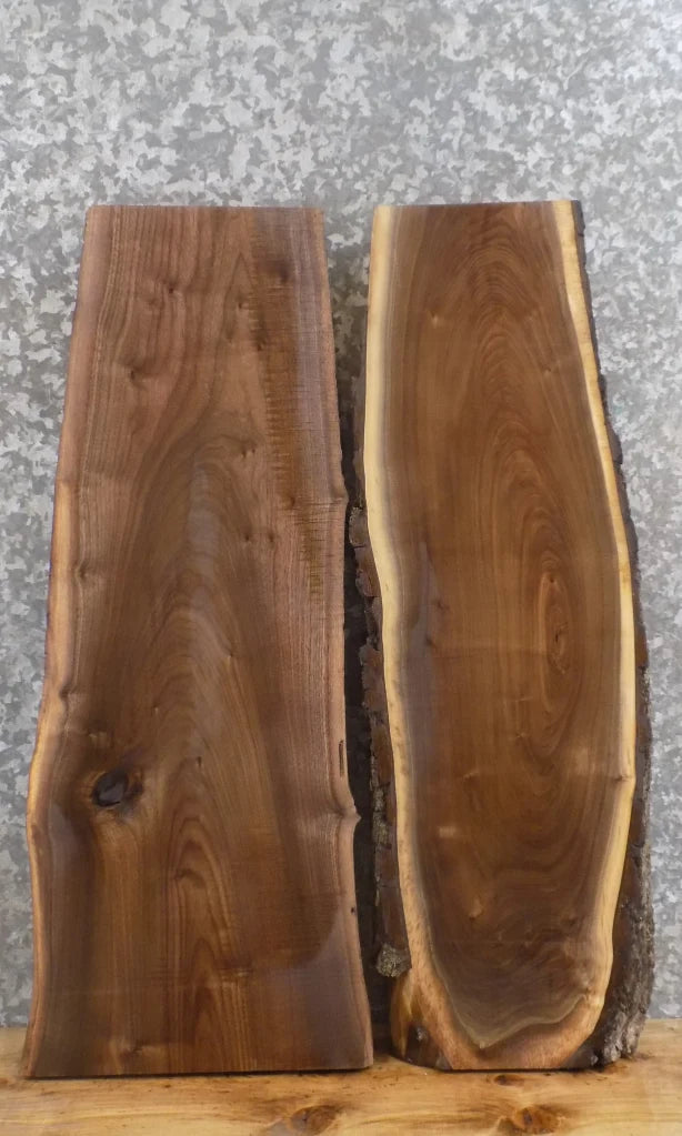 2- Live Edge Black Walnut End/Accent/Coffee Table Top Slabs 7004-7005