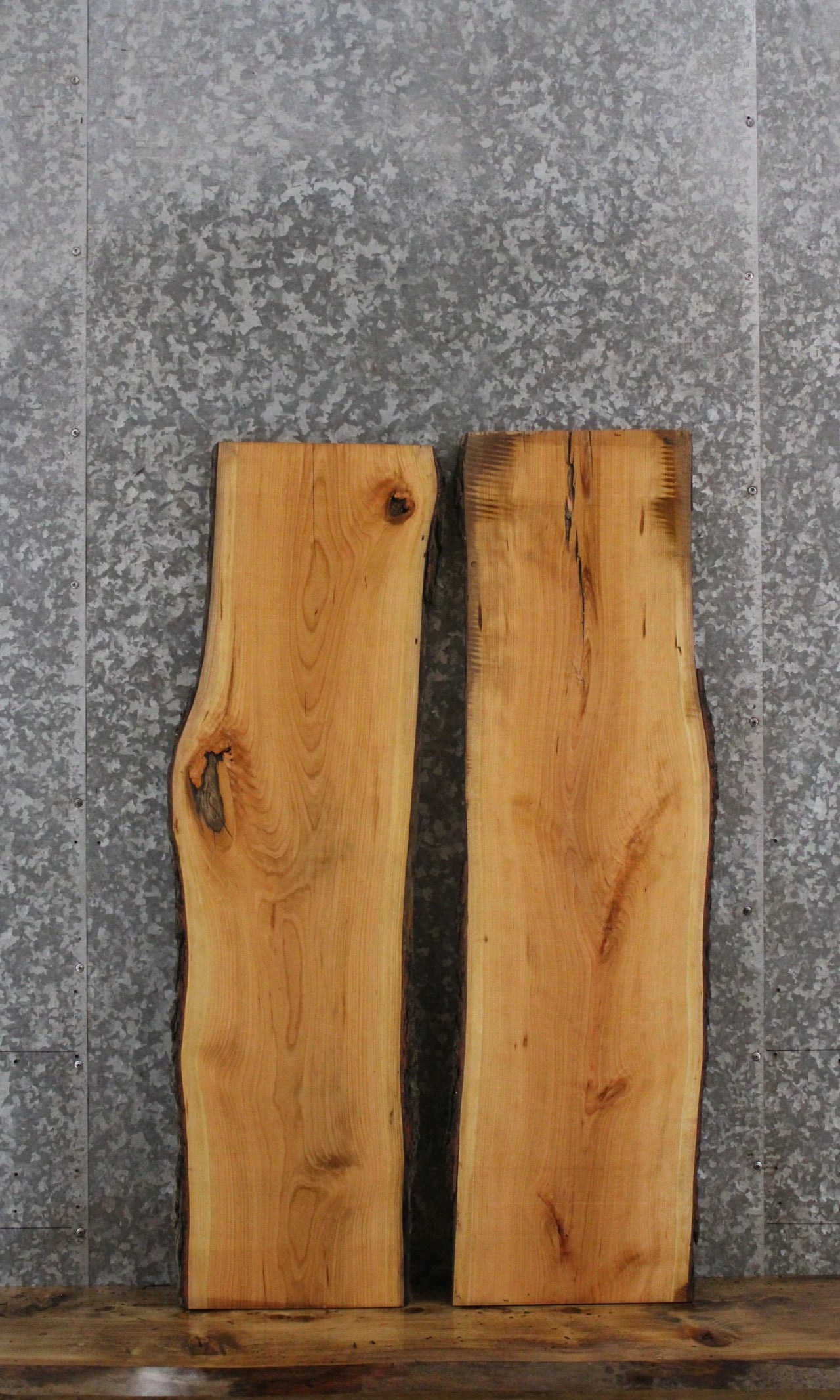 2- Cherry Live Edge Book Match Charcuterie/Shelf Slabs 701-702