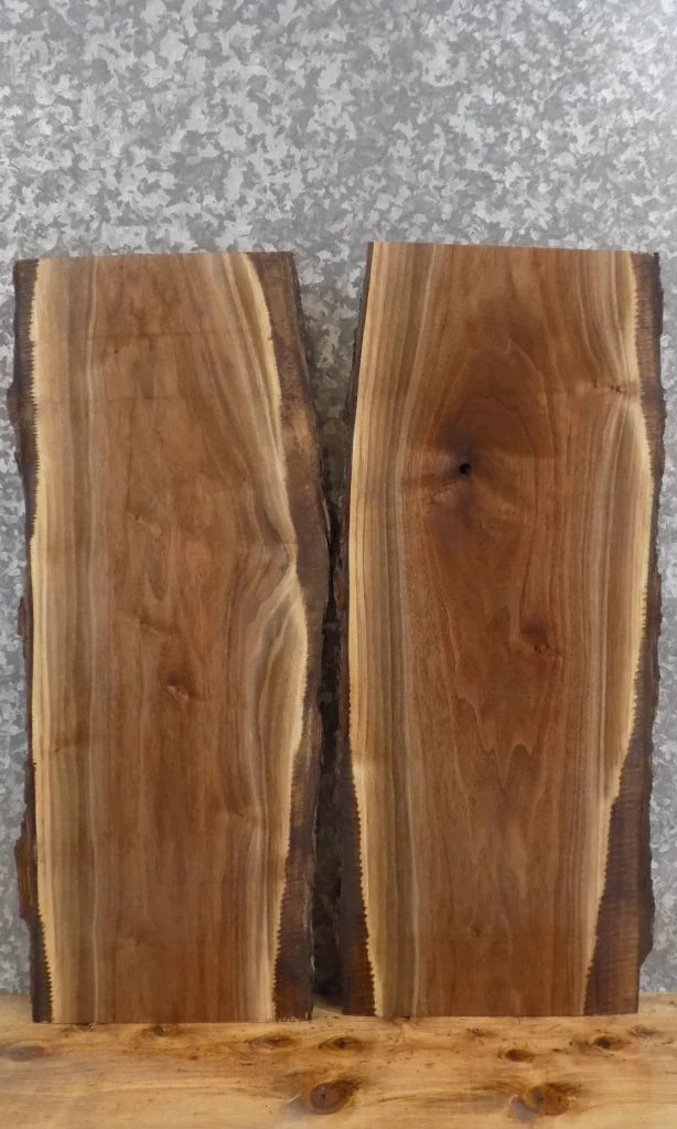 2- Live Edge Black Walnut Reclaimed End/Accent Table Top Slabs 7014-7015