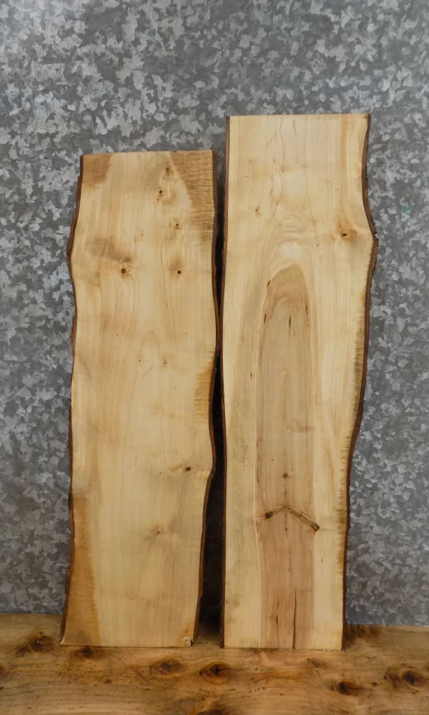 2- Live Edge Maple Mantle/Bar Top/Wall Shelf Slabs 7032-7033