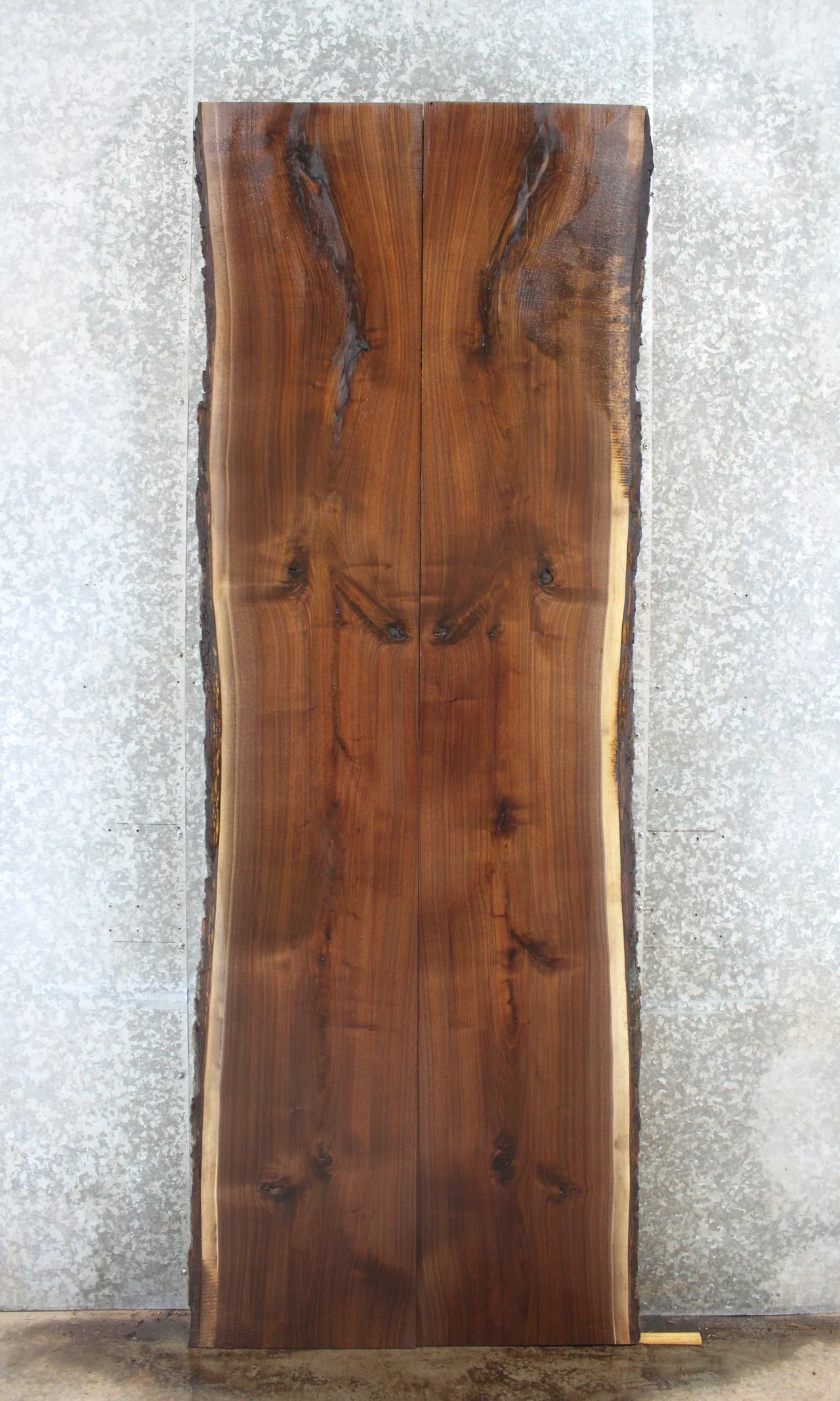 2- Bookmatched Live Edge Black Walnut Dining/Kitchen Table Top 71-72