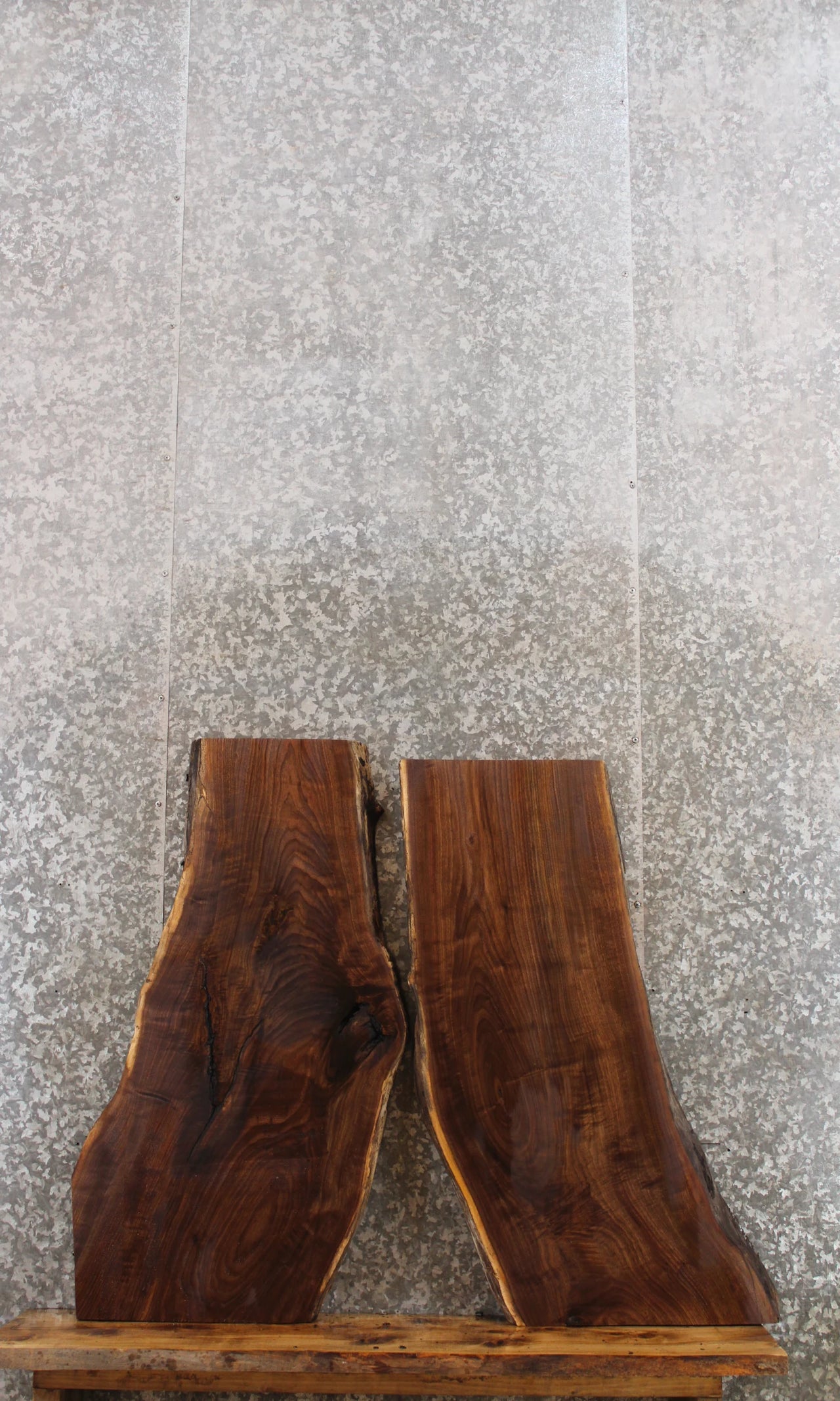 2- Live Edge Black Walnut Coffee/Sofa Table Tops 716-717