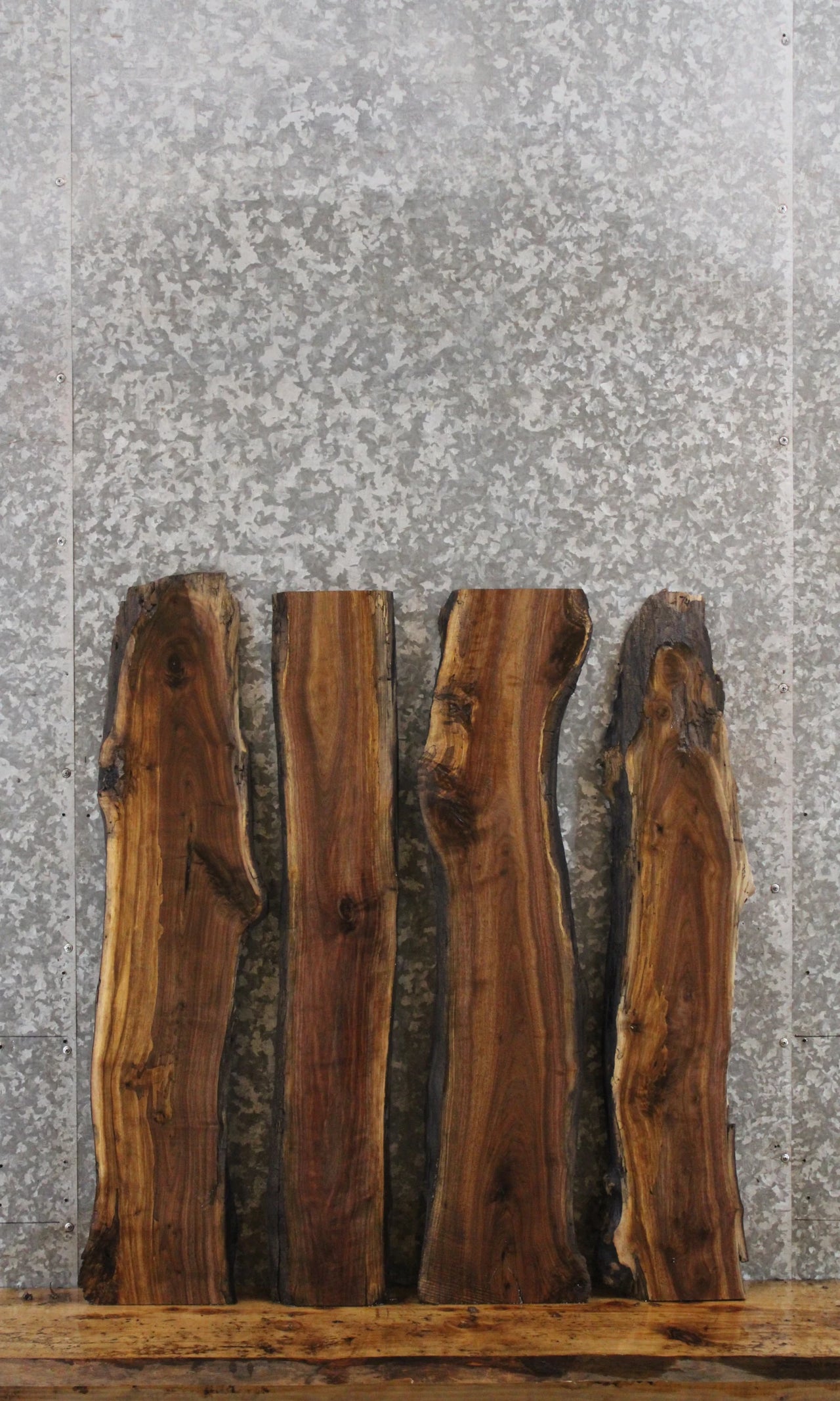 4- Black Walnut Live Edge DIY Charcuterie Boards/Slabs 718-721