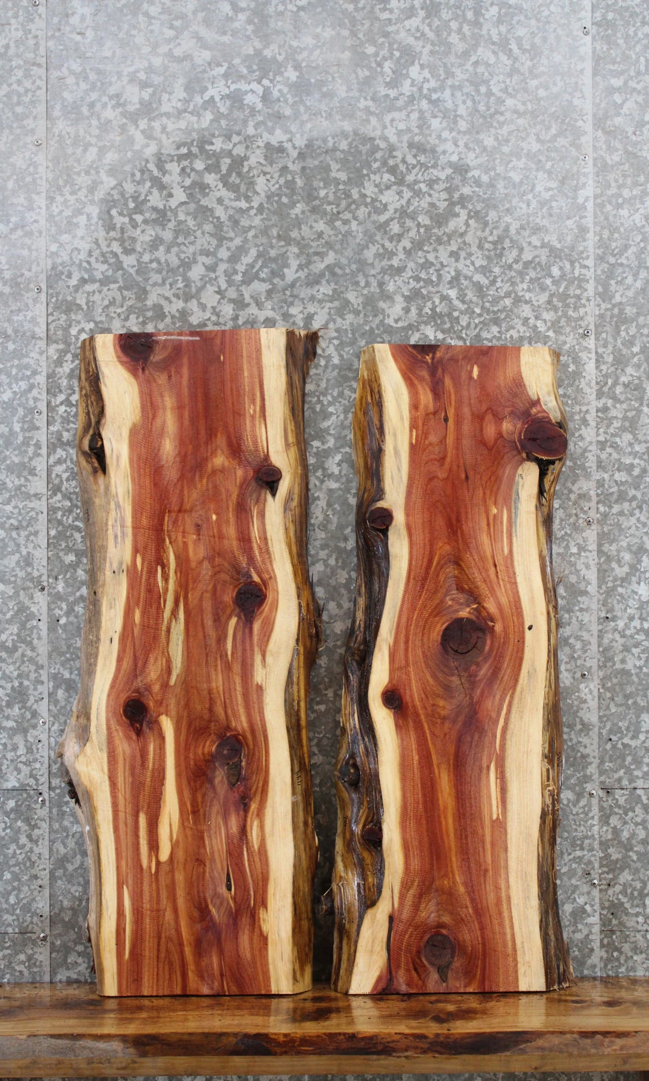 2- Live Edge Red Cedar Console/Coffee Table Tops 744-745