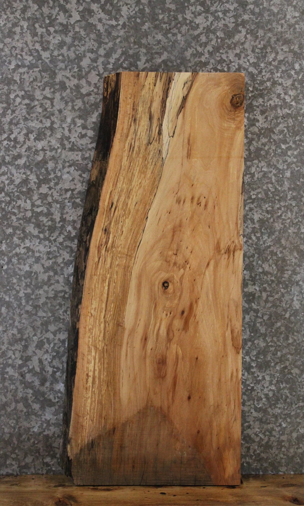 Spalted Maple Live Edge Wood Office Desk/Shelf Slab 747
