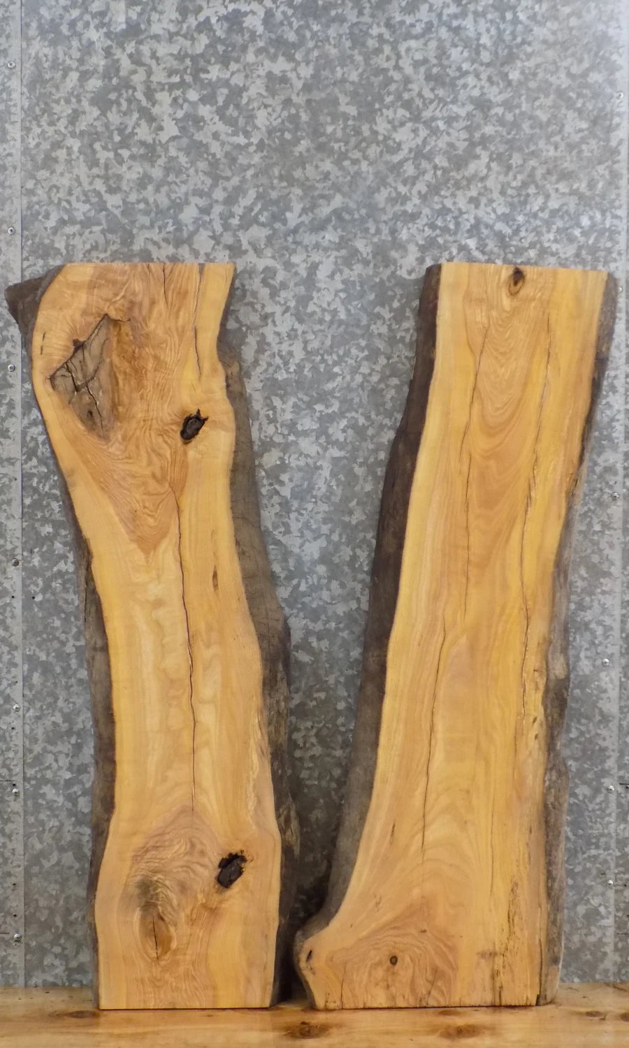 2- Rustic Live Edge Ash Epoxy Coffee Table Top Wood Slabs 753-754