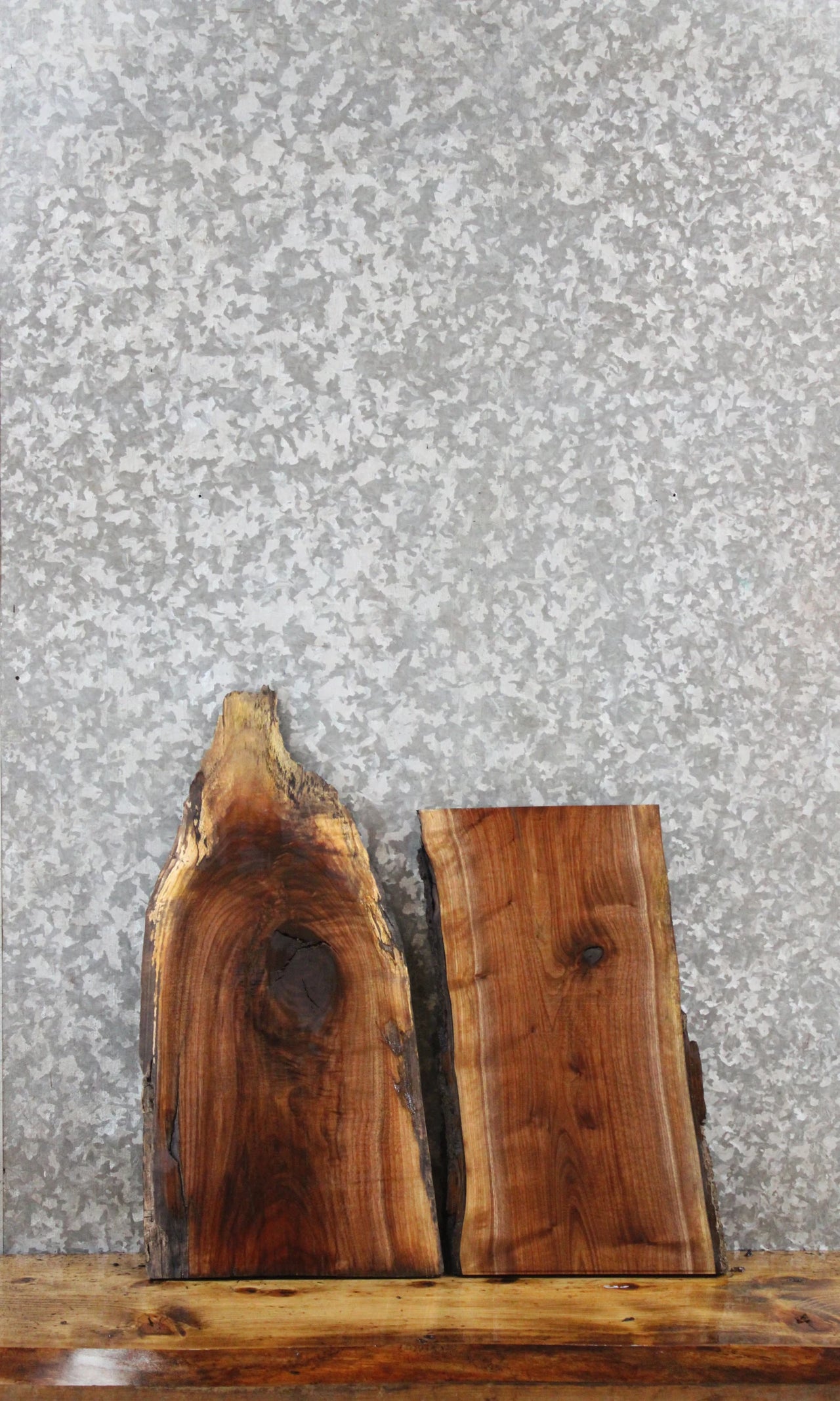 2- Walnut Live Edge Charcuterie/Shelf/Taxidermy Slabs 7794-7795