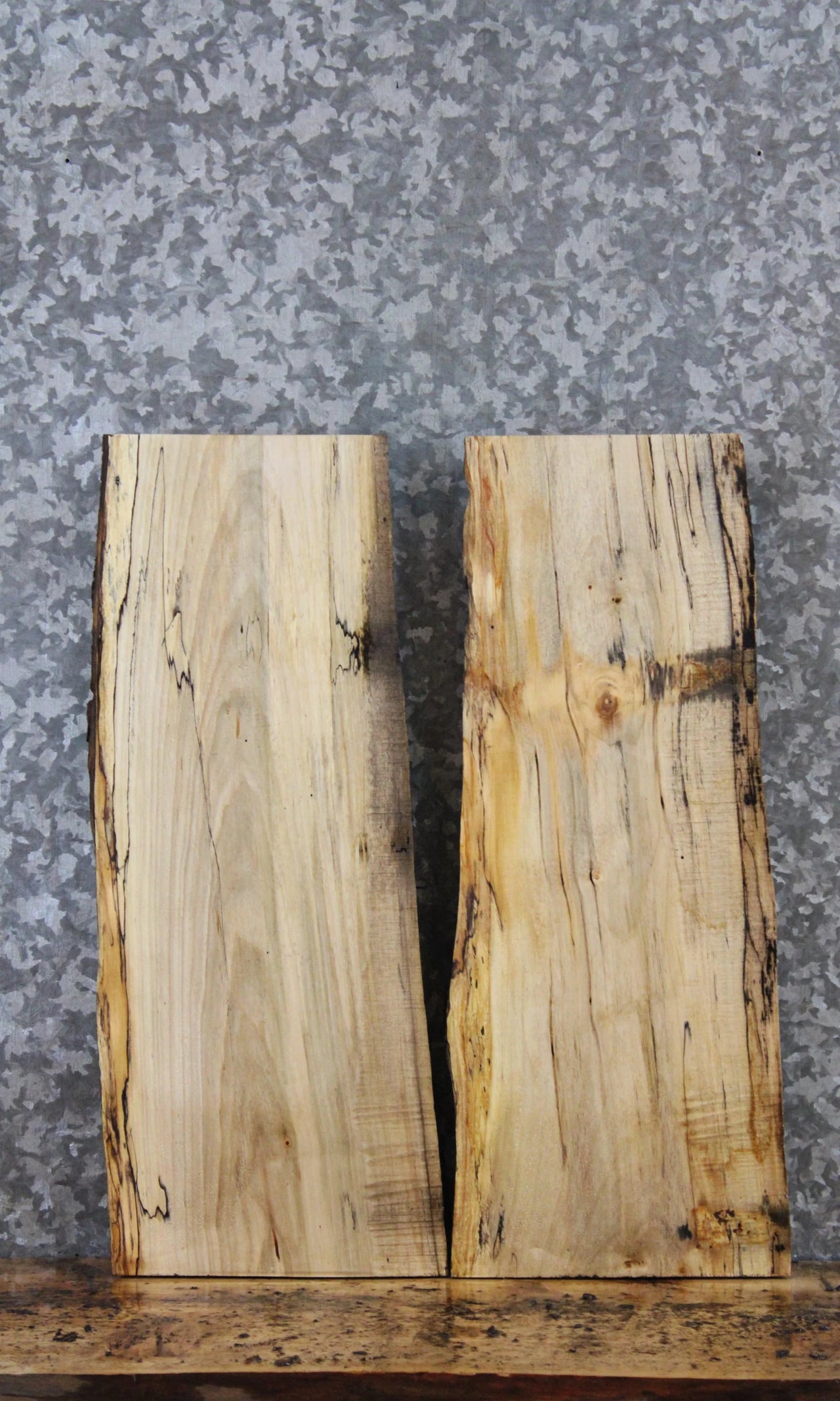 2- Live Edge Spalted Maple Side Table Tops/Charcuterie Boards 7809-7810