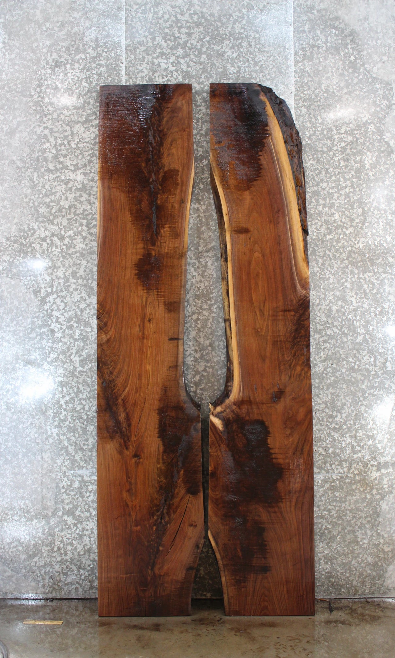 2- Figured Black Walnut Bookmatched Live Edge Dining/River Table 781-782